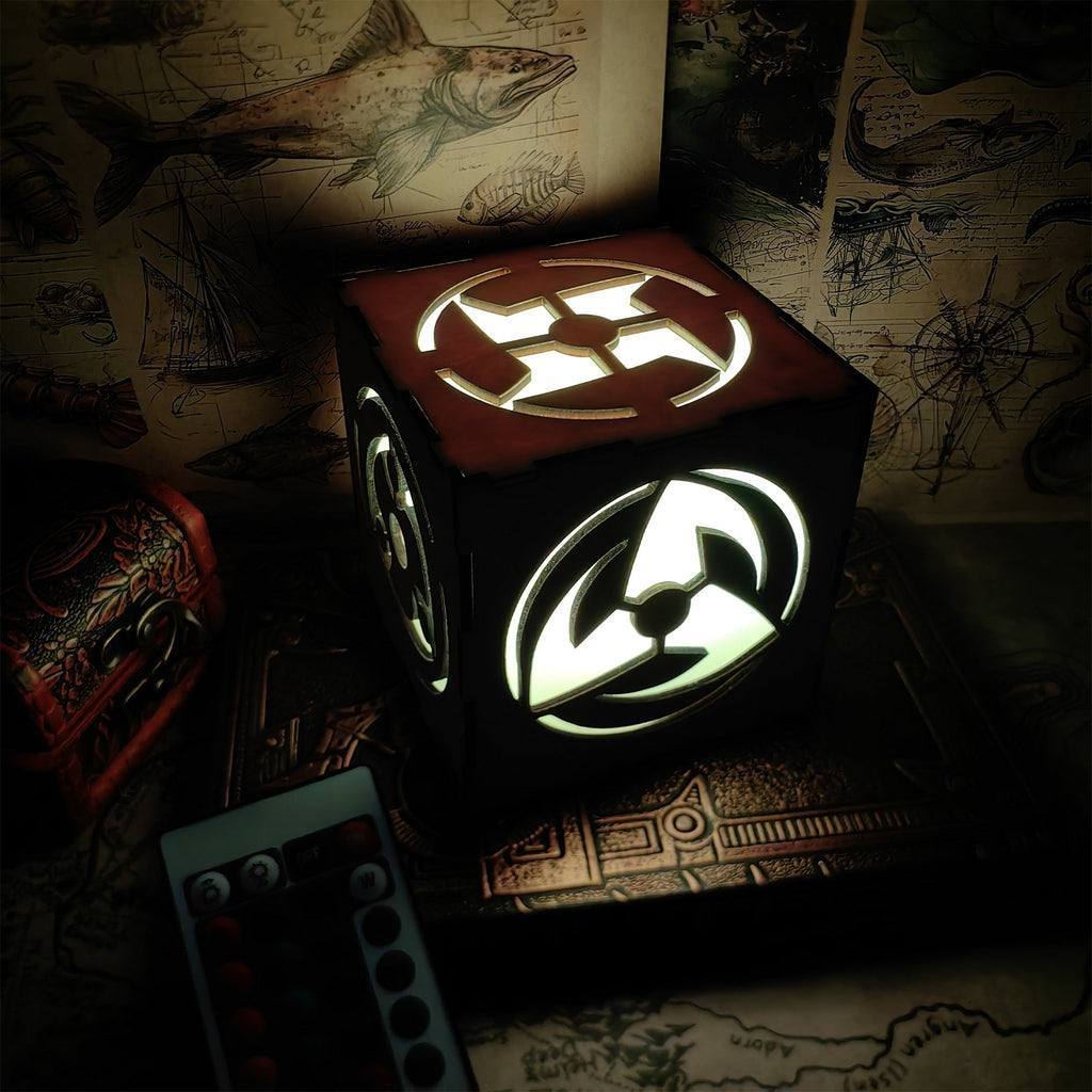 Ninja Eye Inspired Wooden Lantern Desk Decor