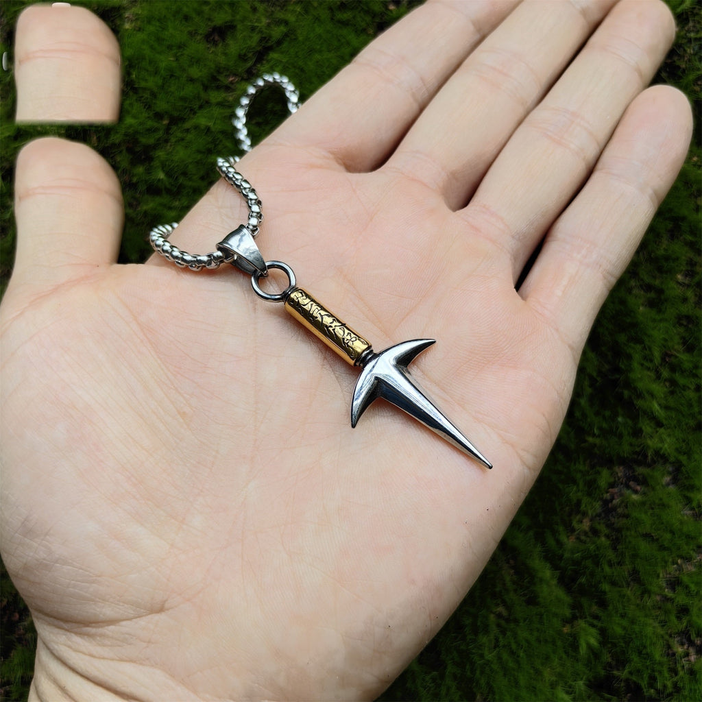 Ninja God Flying Kunai Tiny Metal Necklace