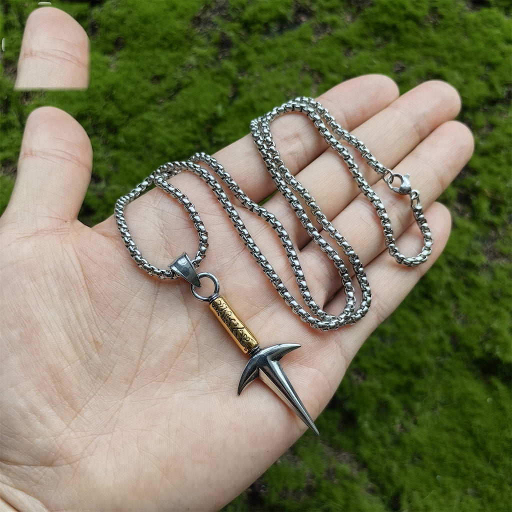 Ninja God Flying Kunai Tiny Metal Necklace