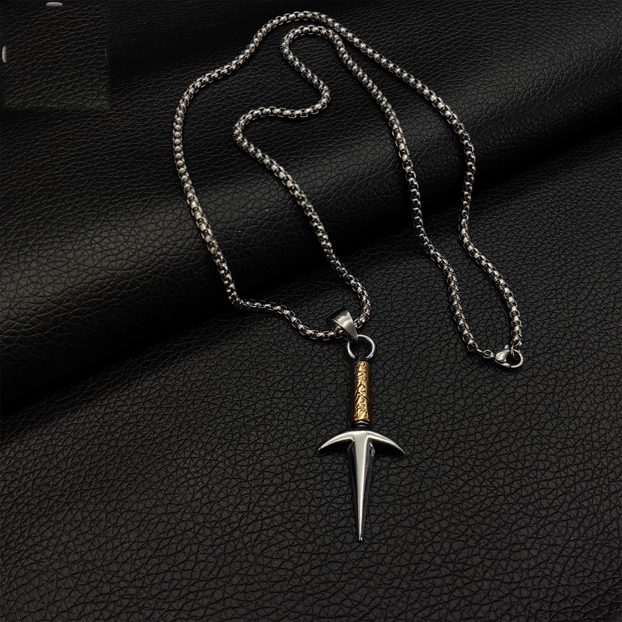 Ninja God Flying Kunai Tiny Metal Necklace