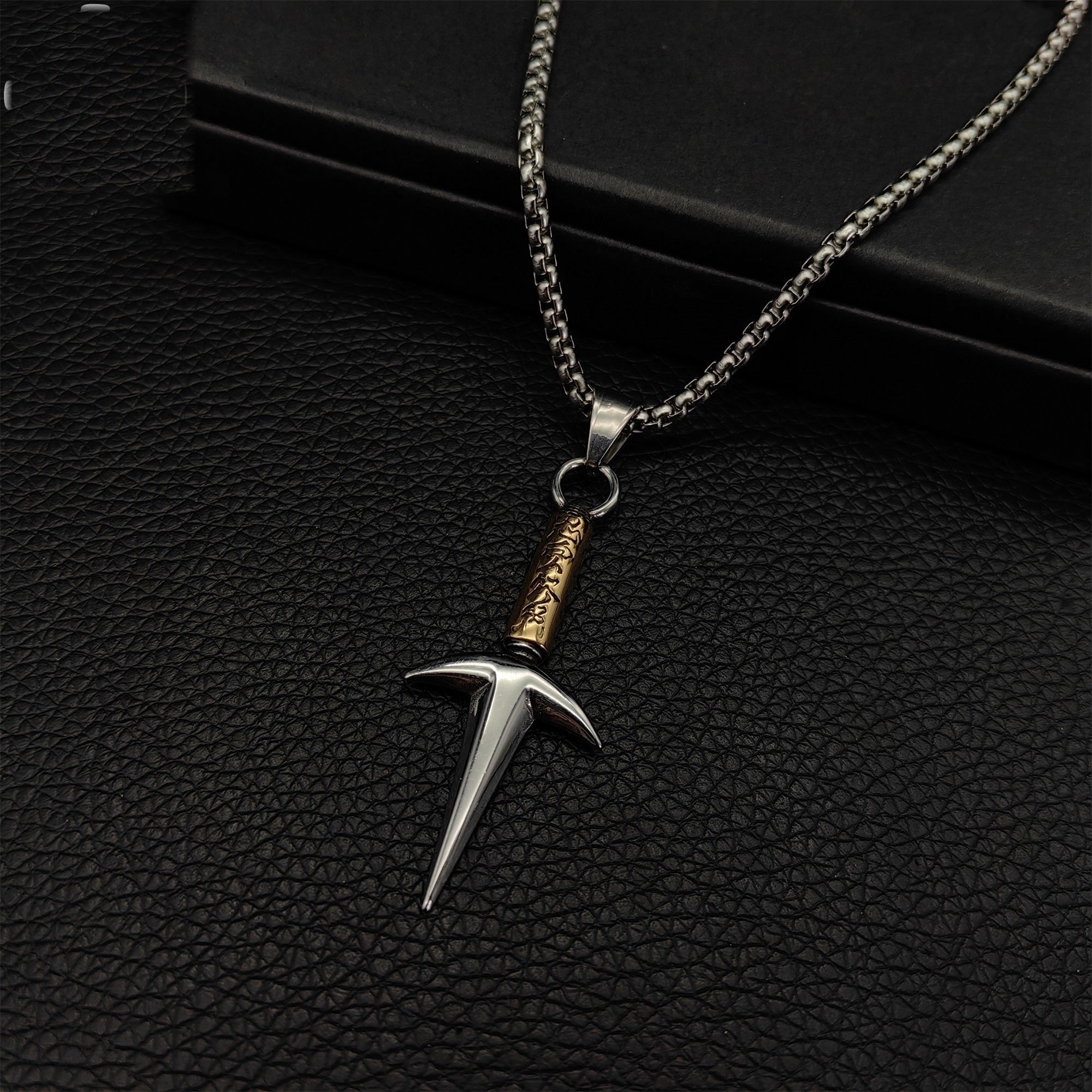 Ninja God Flying Kunai Tiny Metal Necklace