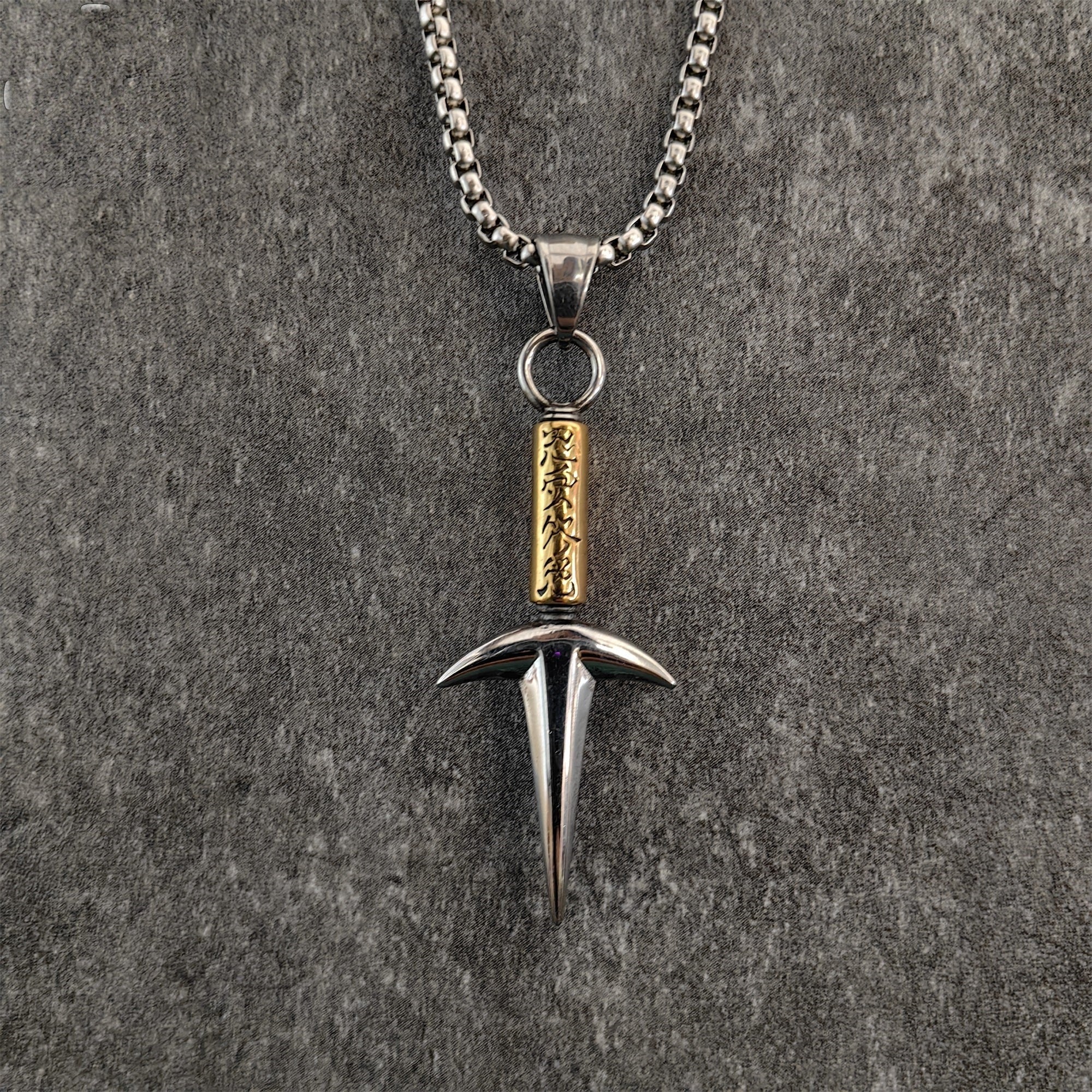 Ninja God Flying Kunai Tiny Metal Necklace