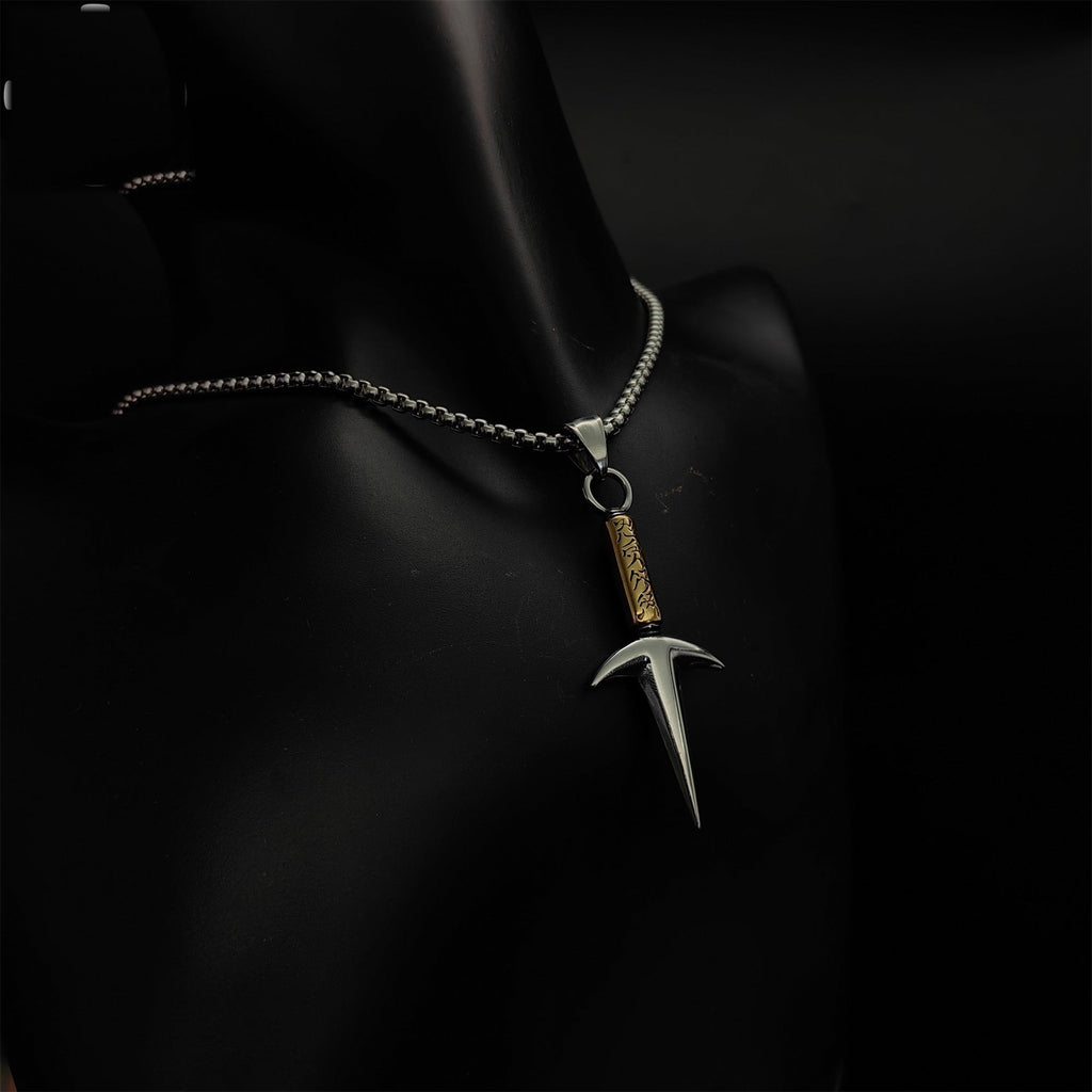 Ninja God Flying Kunai Tiny Metal Necklace