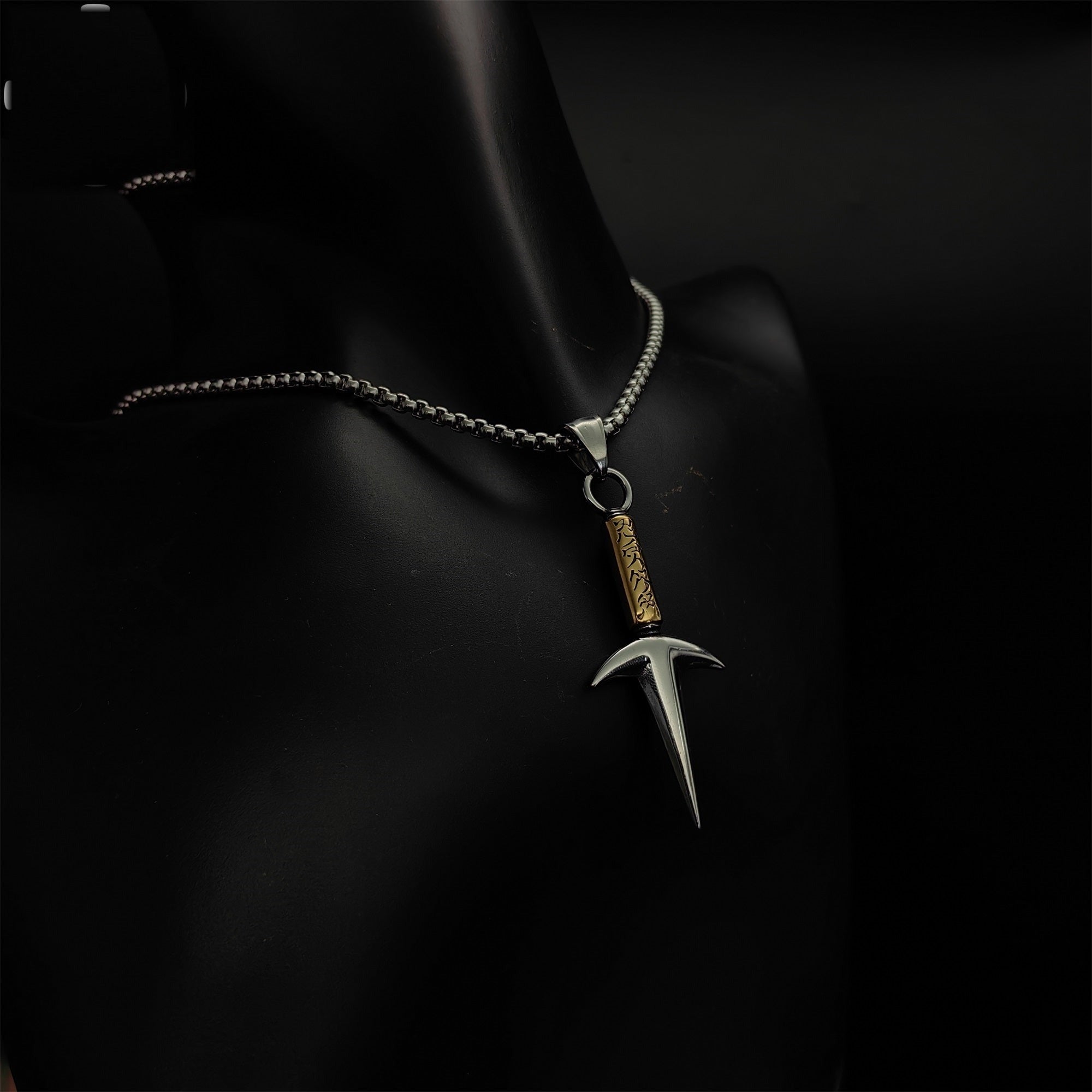 Ninja God Flying Kunai Tiny Metal Necklace