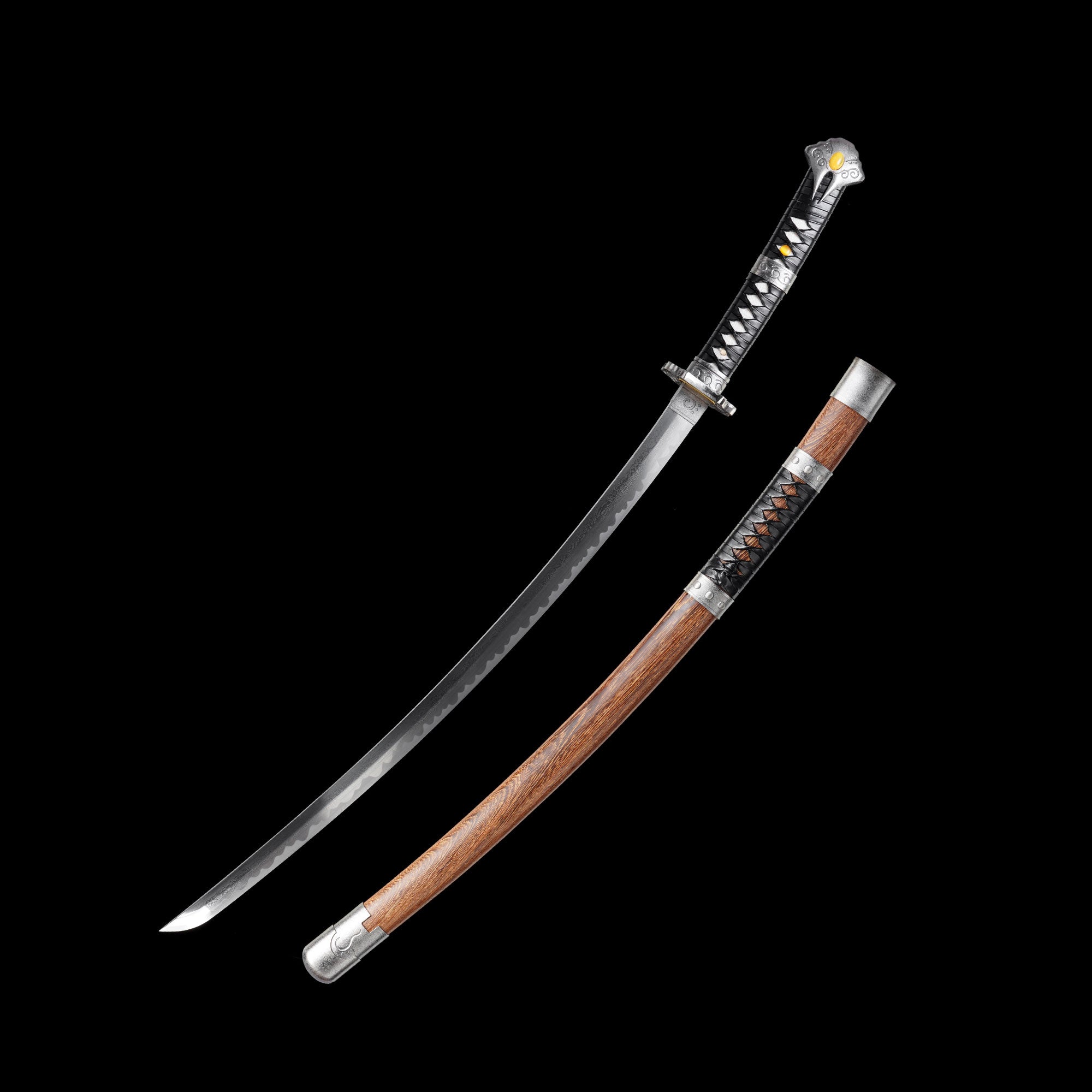 Damascus Steel Gaiden Katana Ninja Blade of the Archfiend Jashinken Sword For Collection
