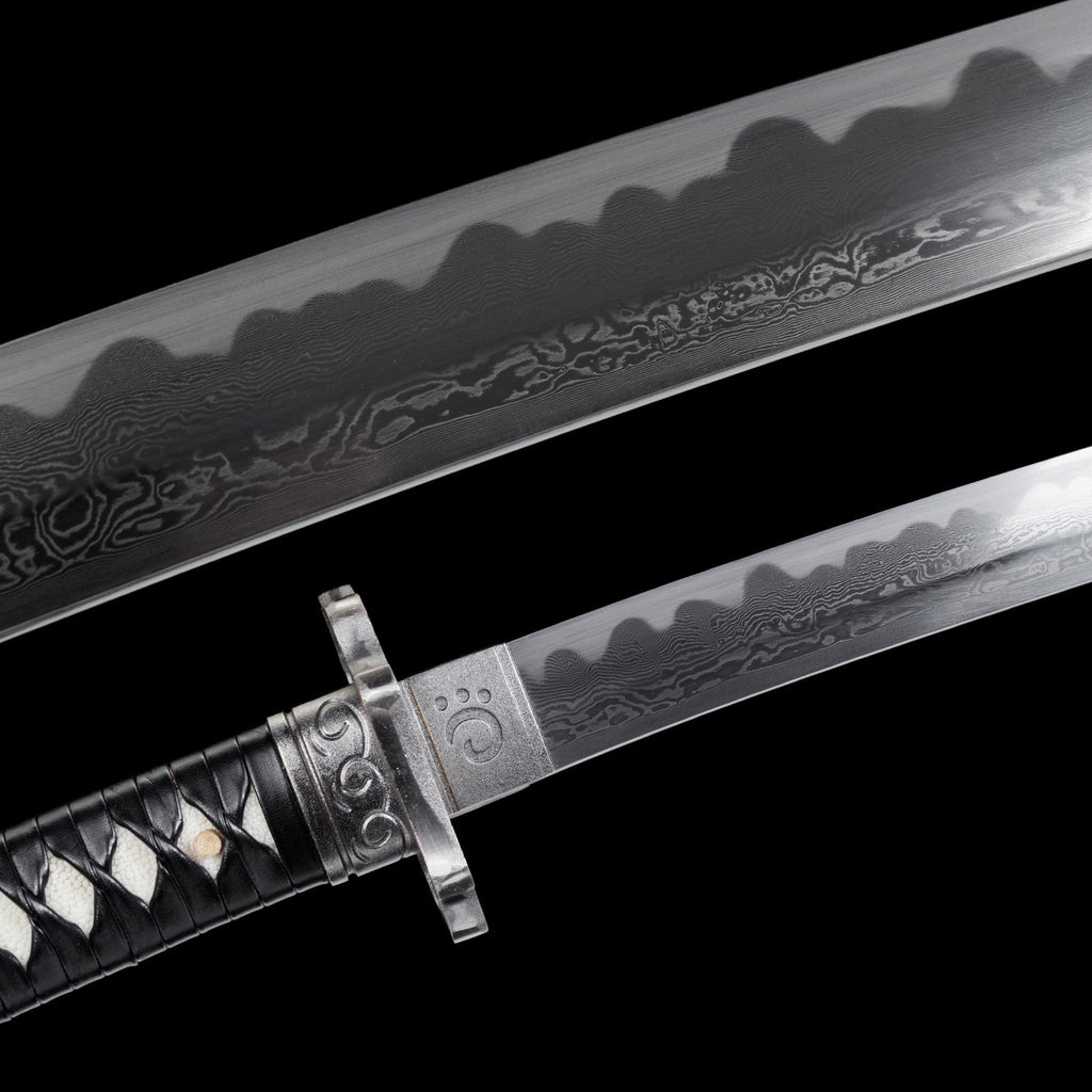 Damascus Steel Gaiden Katana Ninja Blade of the Archfiend Jashinken Sword For Collection