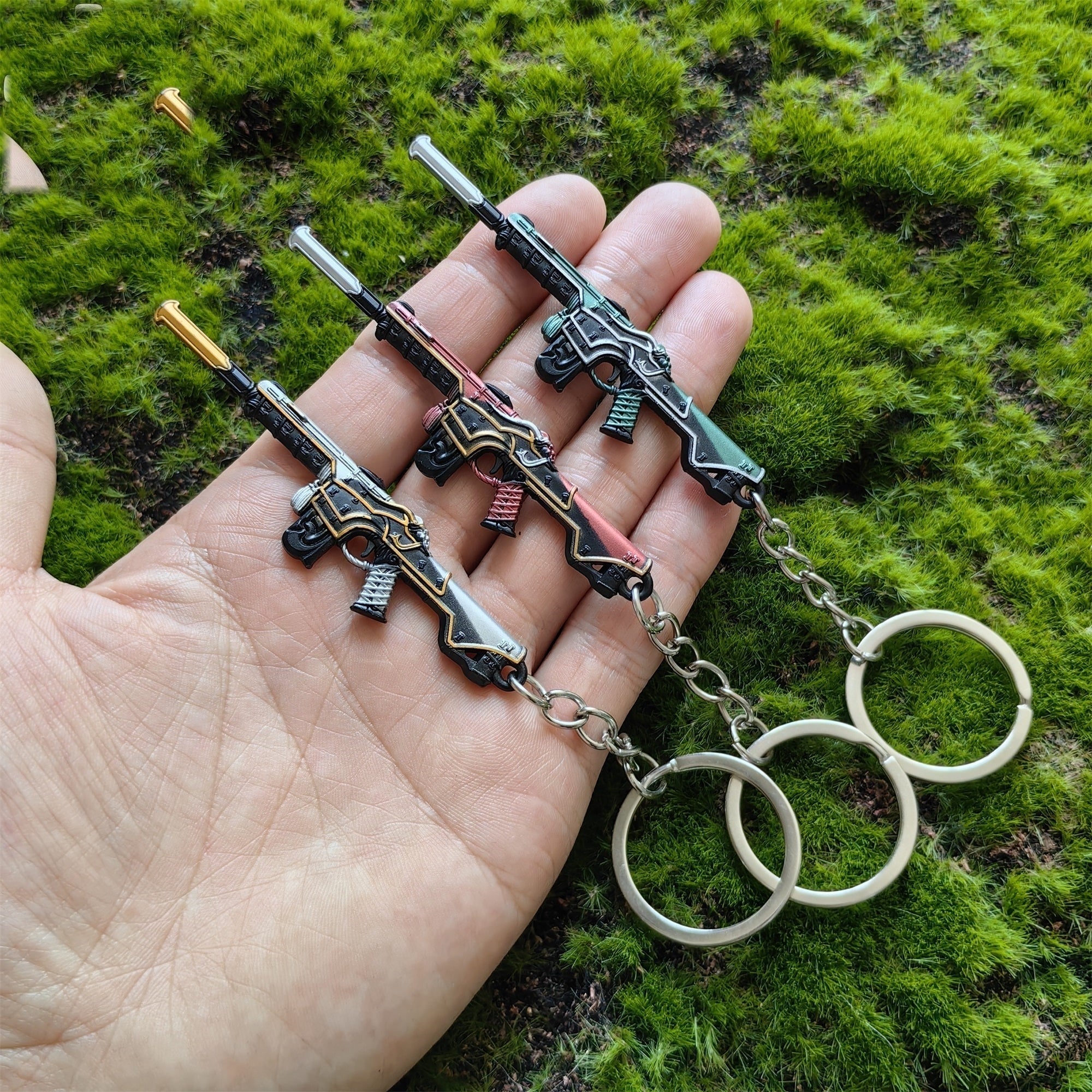 Metal Oni Phantom Gun Tiny Keychain Pendant