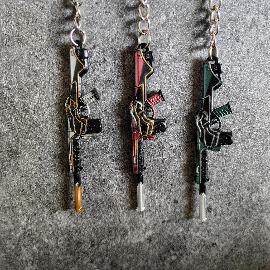 Metal Oni Phantom Gun Tiny Keychain Pendant