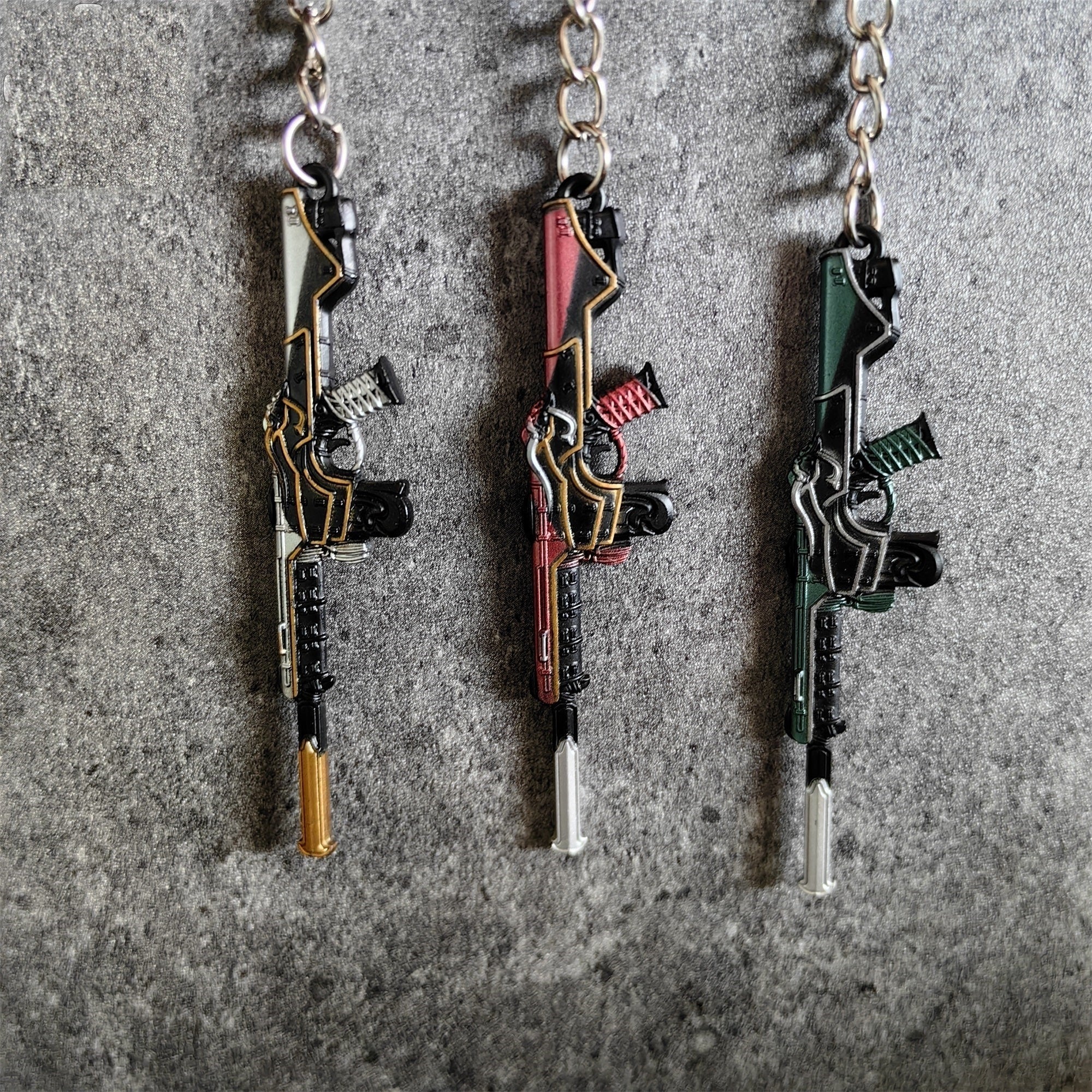 Metal Oni Phantom Gun Tiny Keychain Pendant