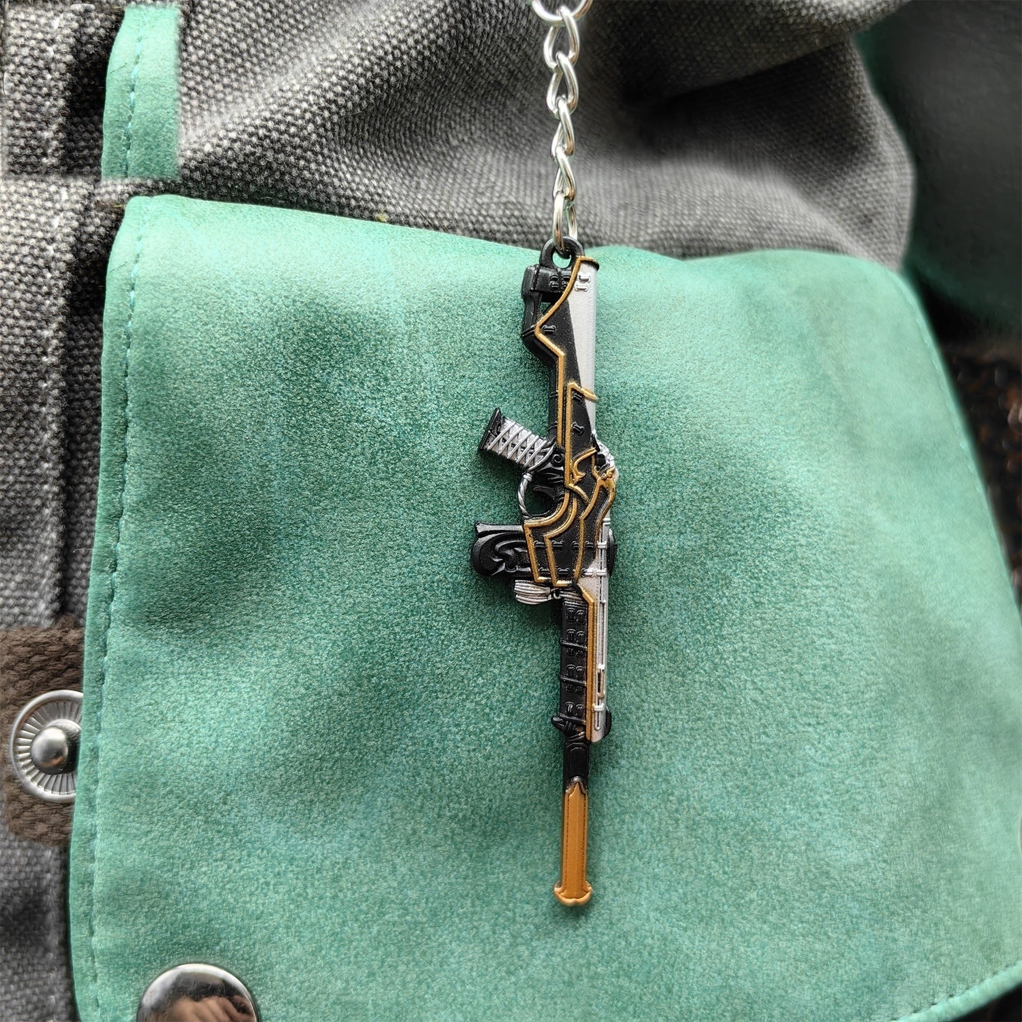 Metal Oni Phantom Gun Tiny Keychain Pendant