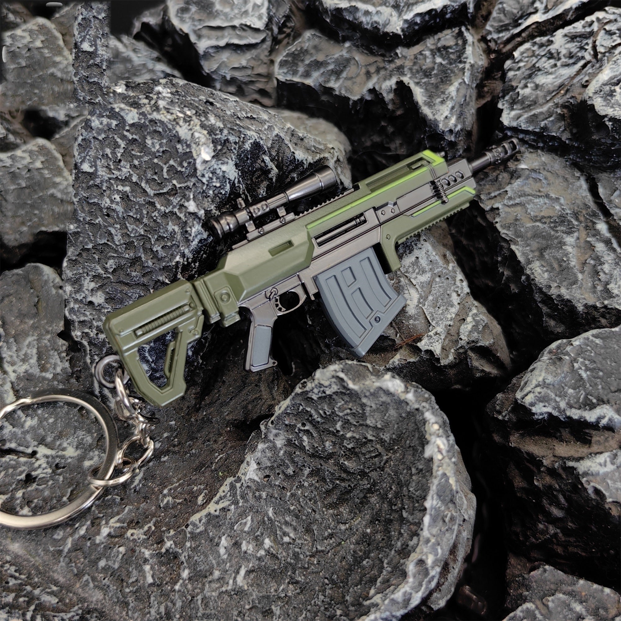 Tiny R-36 Eruptor Rifle Gun Model Metal Keychain