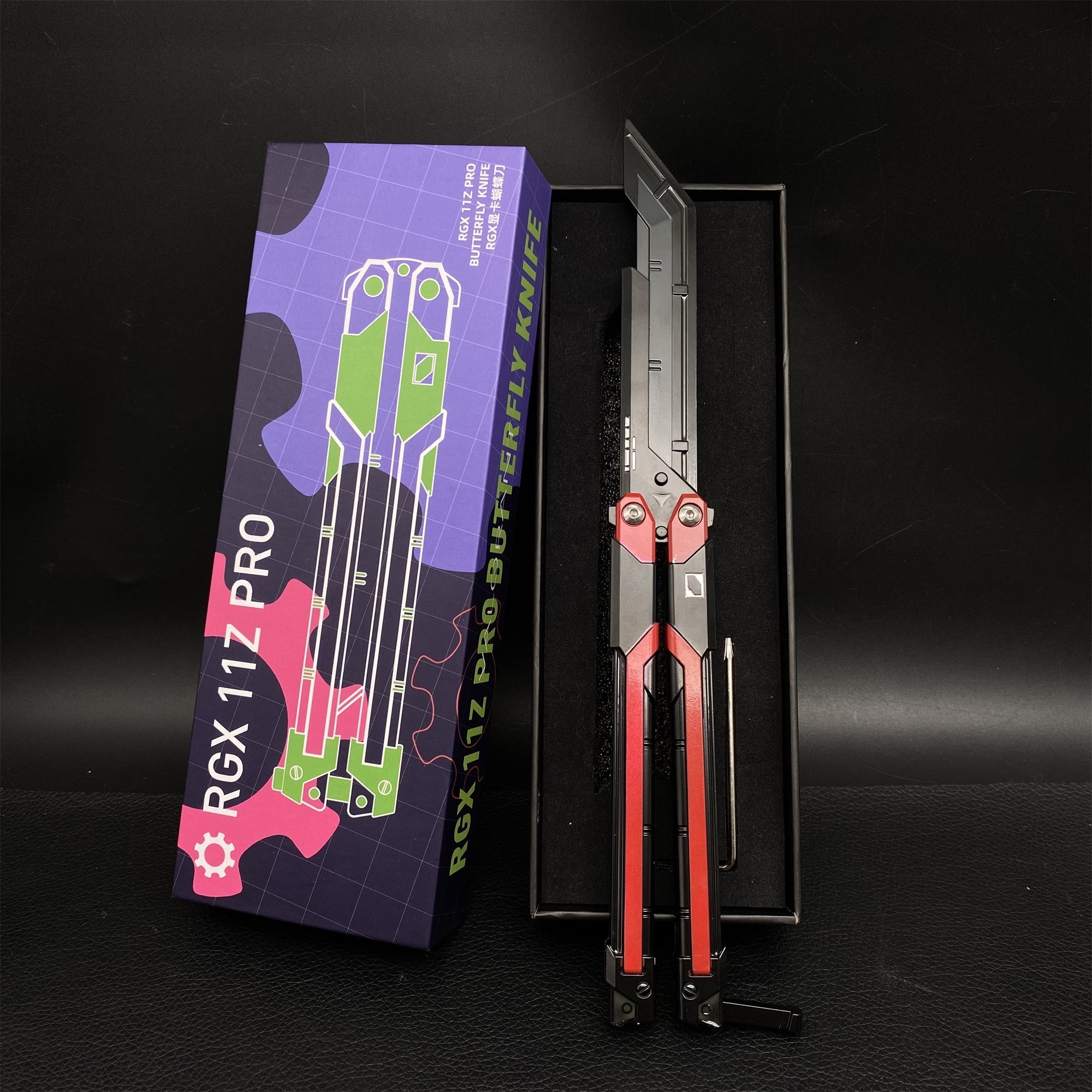 Couteau Papillon RGX – Réplique Métal Lame Émoussée (Valorant)