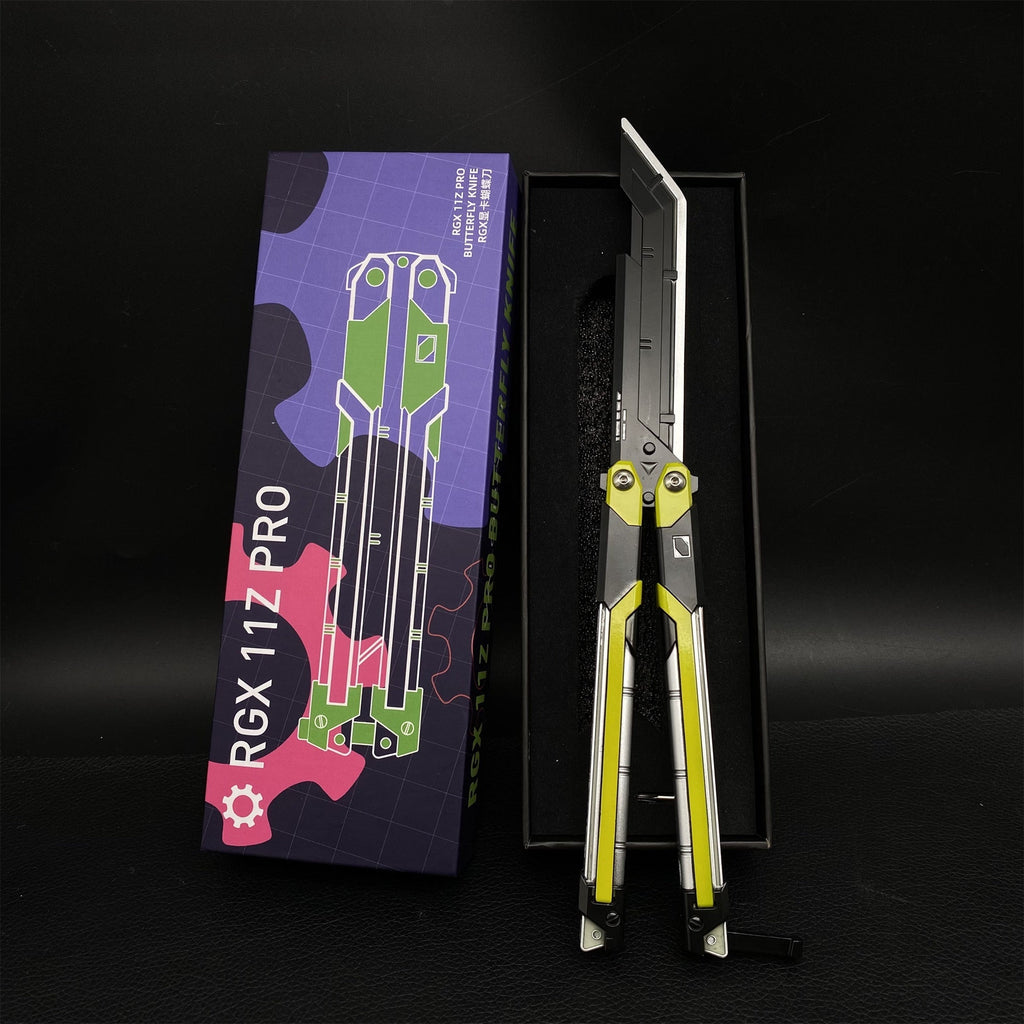 Couteau Papillon RGX – Réplique Métal Lame Émoussée (Valorant)