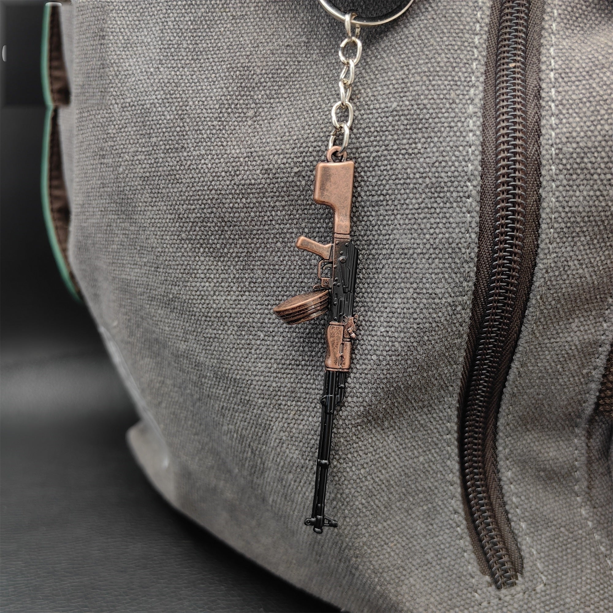 Tiny RPK Machine Gun Model Metal Keychain