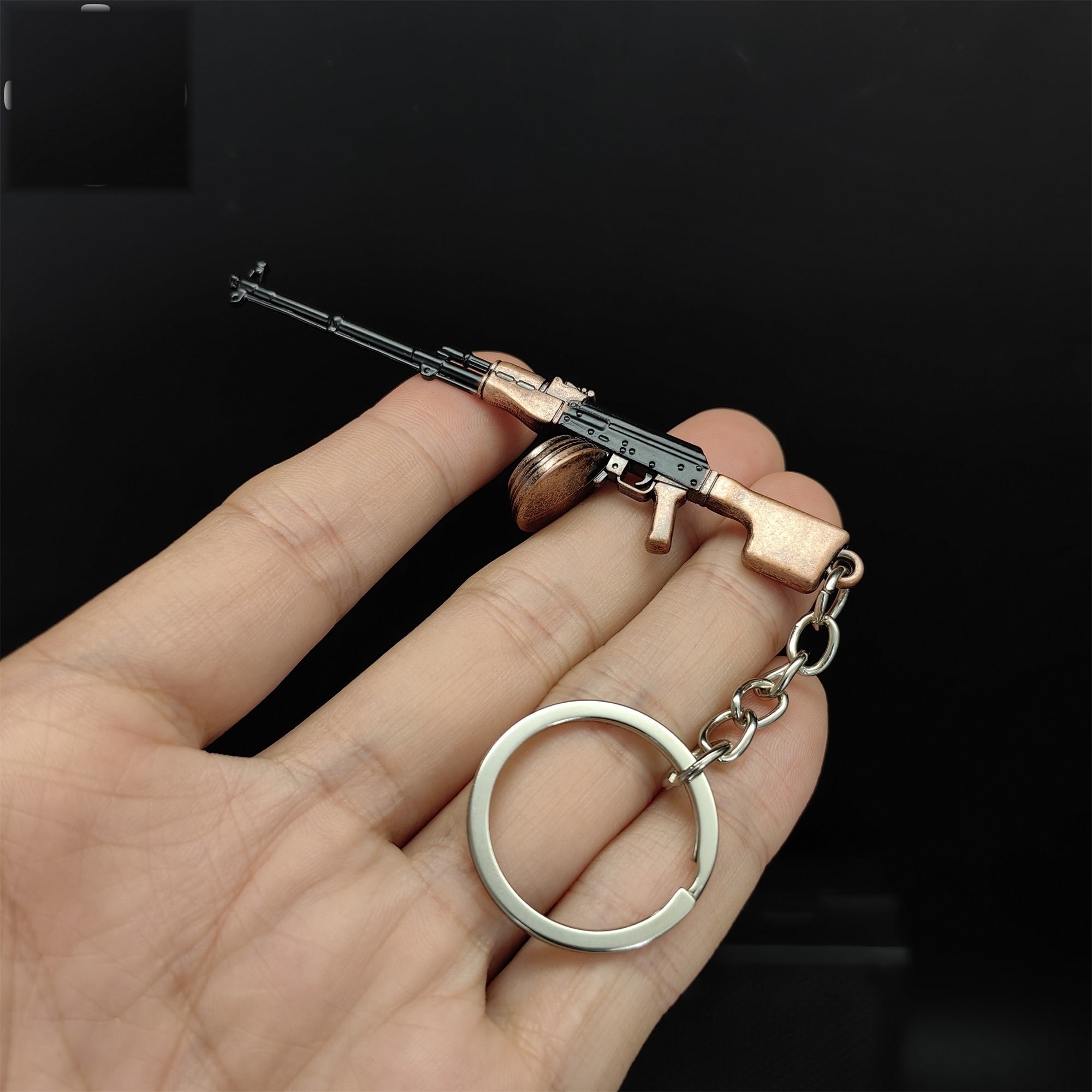 Tiny RPK Machine Gun Model Metal Keychain