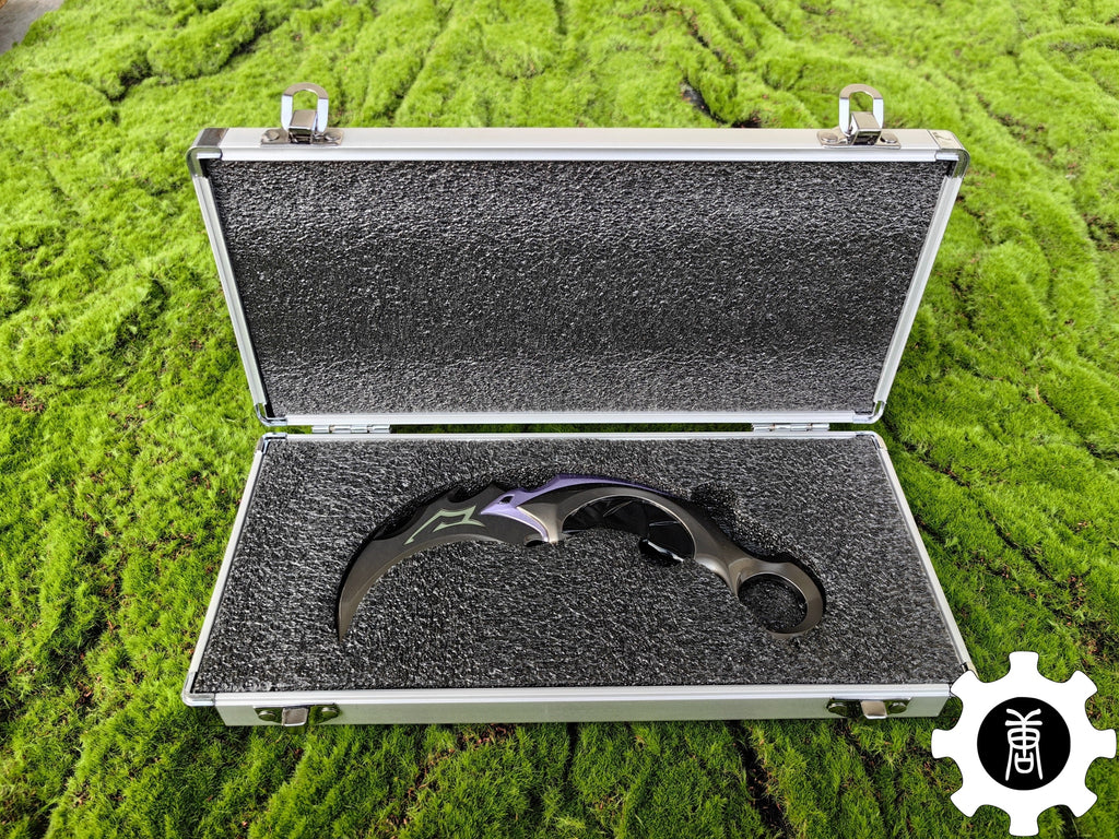 Metal Purple Reaver Karambit Blunt Blade Trainer Cosplay Prop Collectibles