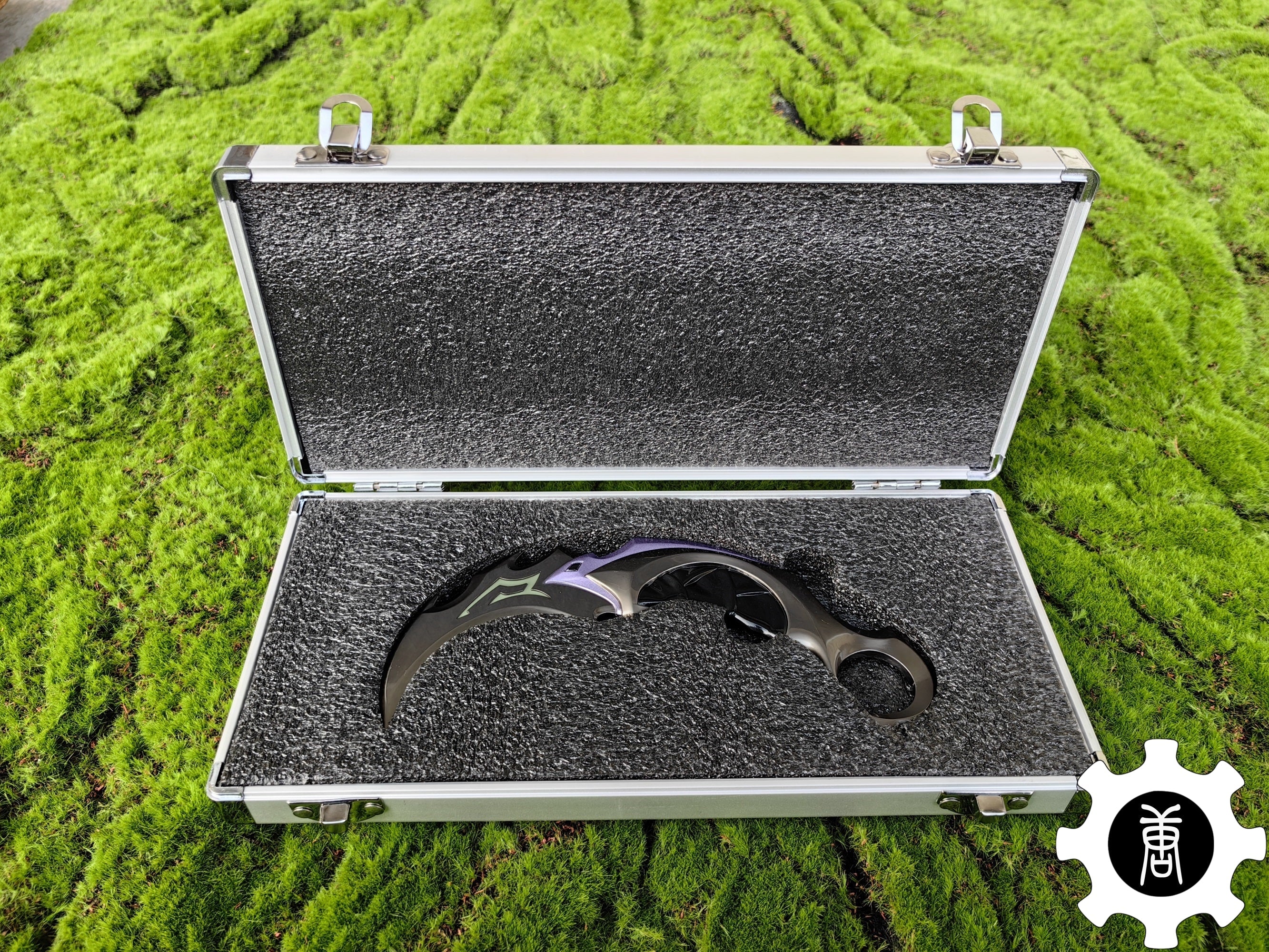 Metal Purple Reaver Karambit Blunt Blade Trainer Cosplay Prop Collectibles