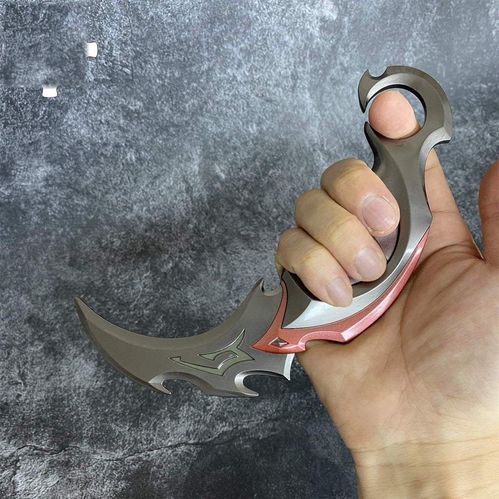 Red Reaver Karambit Metal Blunt Blade Trainer Cosplay Prop Collectibles