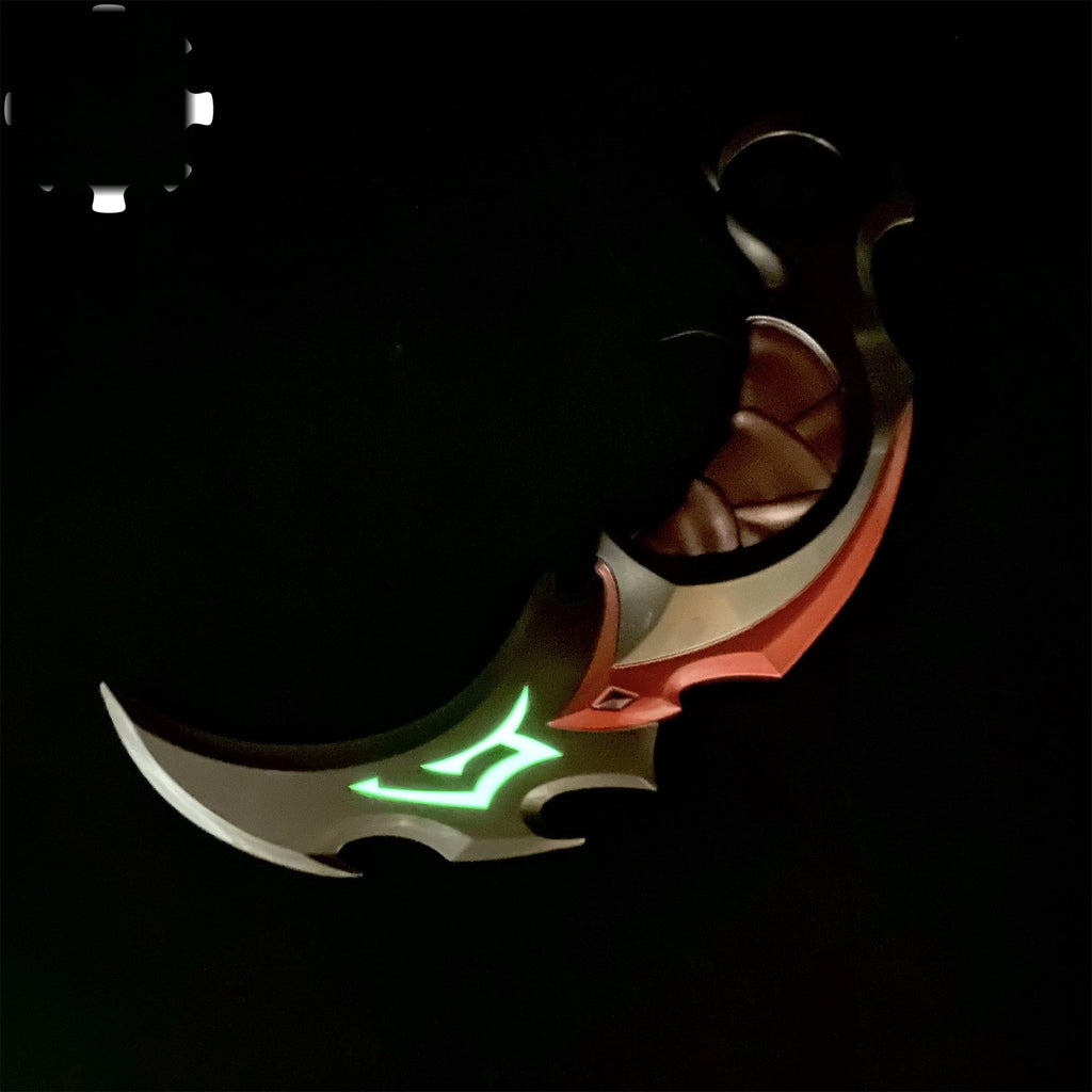 Red Reaver Karambit Metal Blunt Blade Trainer Cosplay Prop Collectibles