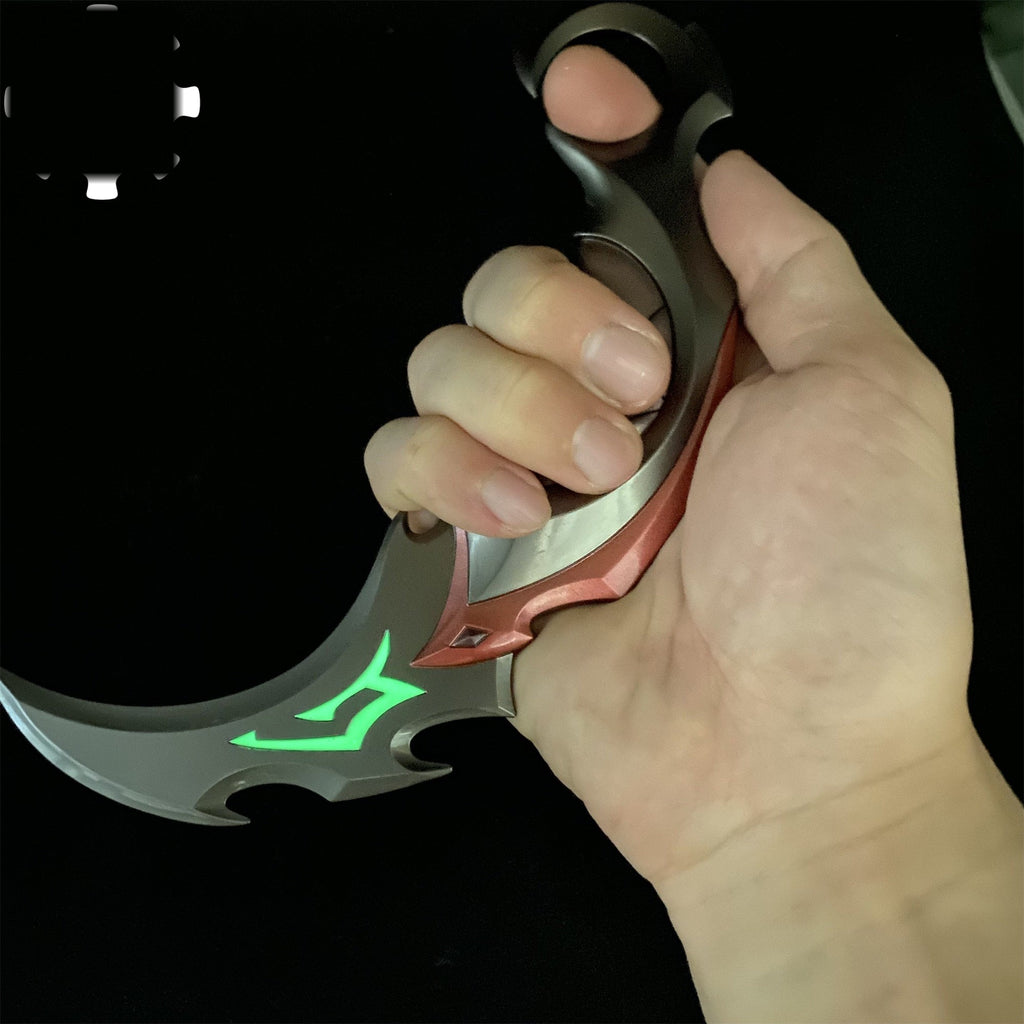 Red Reaver Karambit Metal Blunt Blade Trainer Cosplay Prop Collectibles
