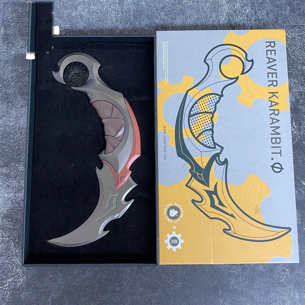 Red Reaver Karambit Metal Blunt Blade Trainer Cosplay Prop Collectibles