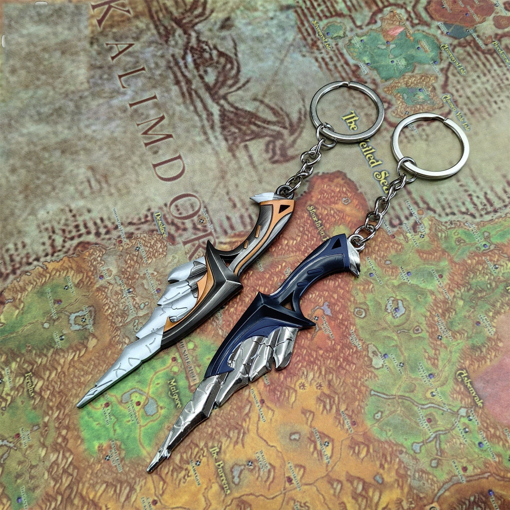 Metal Relic Stone Daggers Tiny KeyChain Pendant