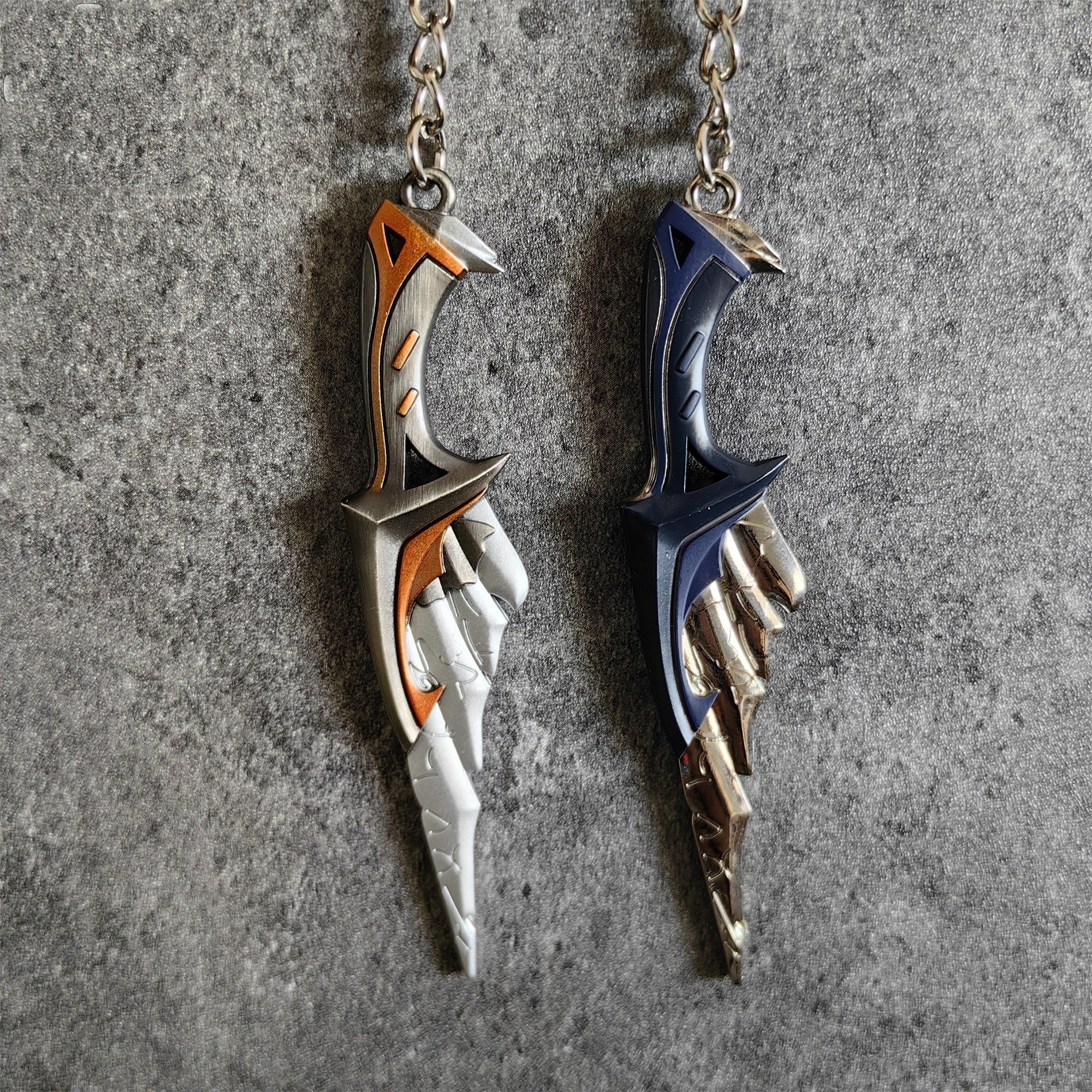 Metal Relic Stone Daggers Tiny KeyChain Pendant