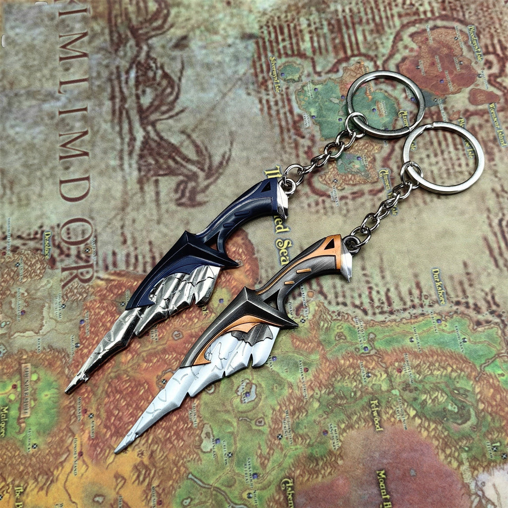 Metal Relic Stone Daggers Tiny KeyChain Pendant