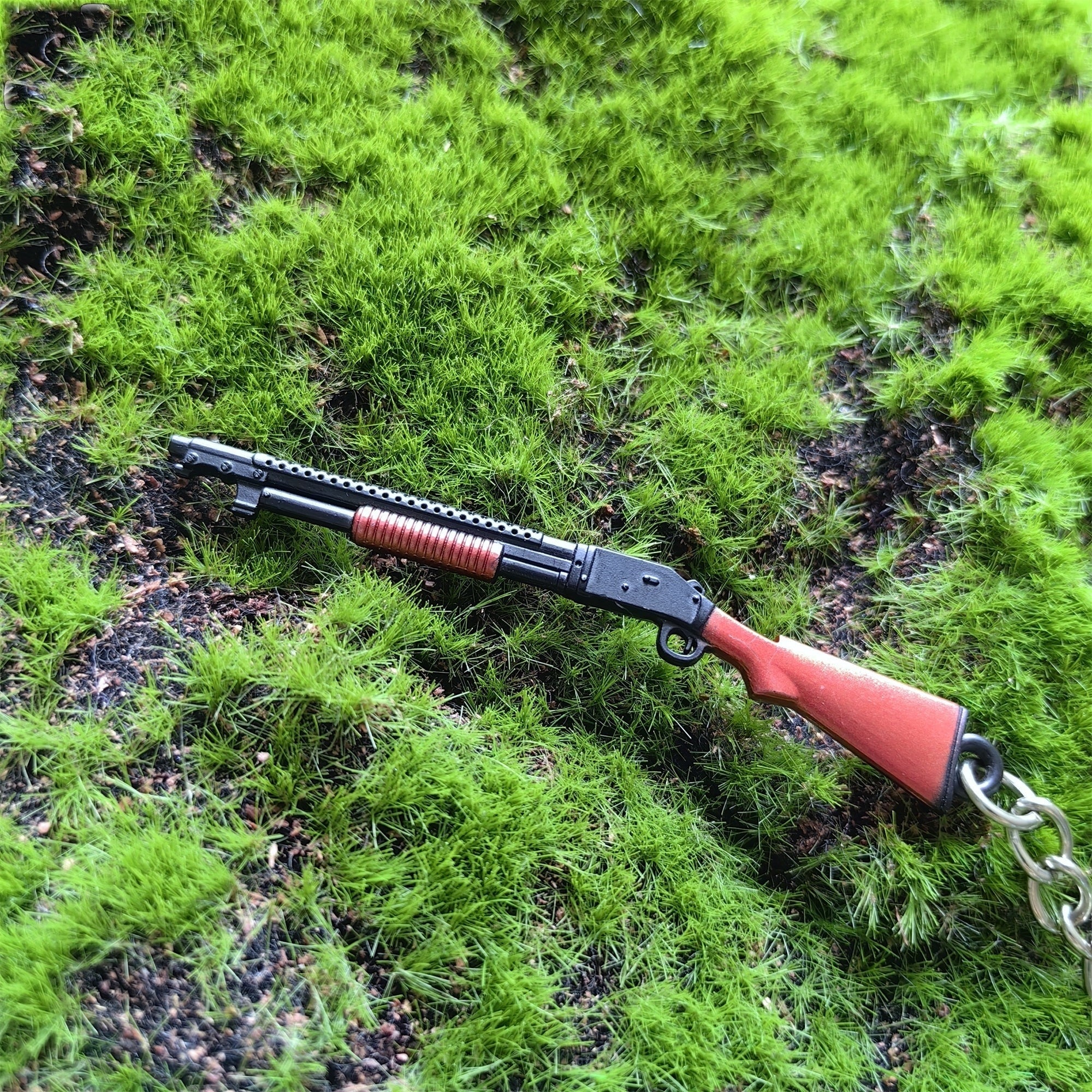 Tiny S1897 Shotgun Model Metal Keychain