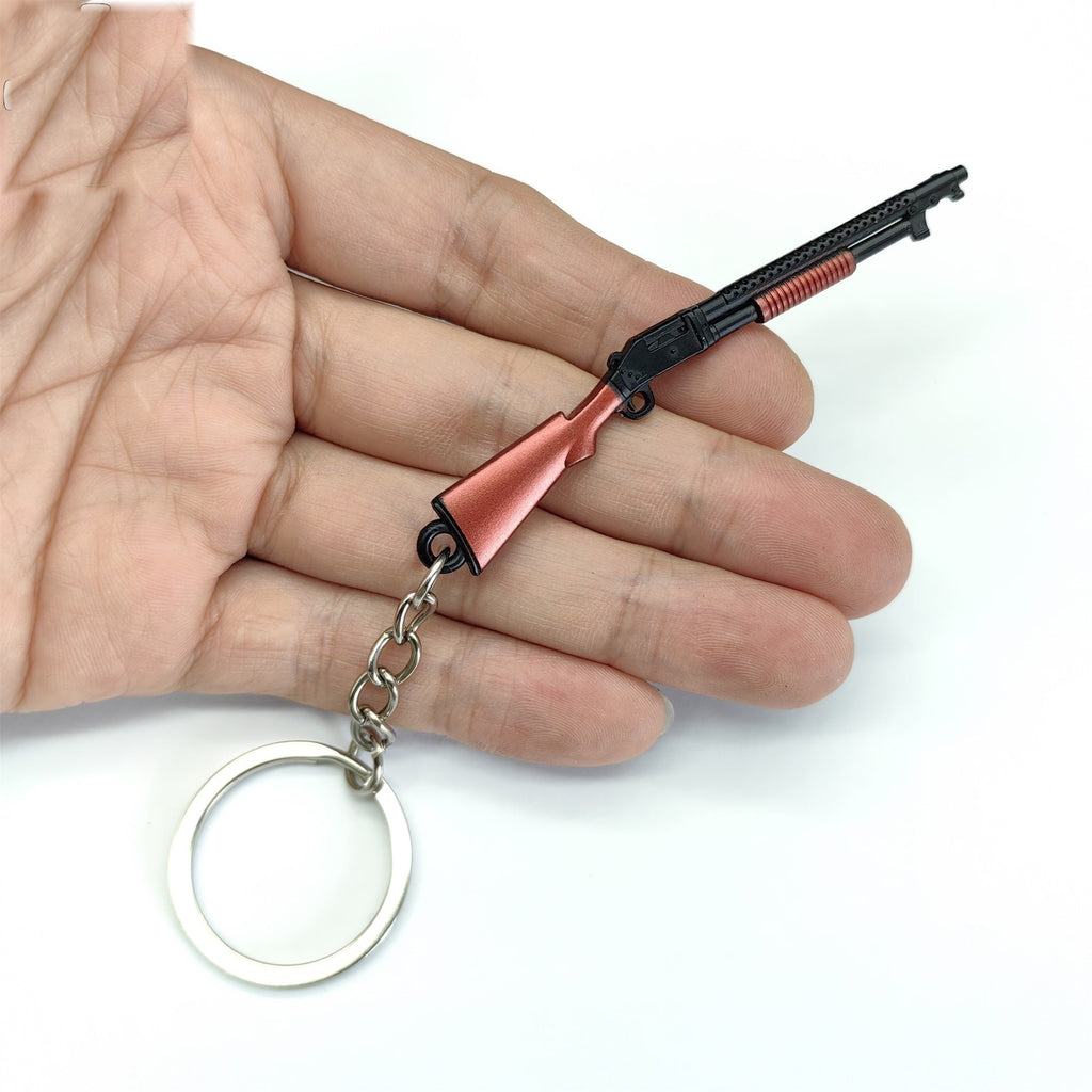 Tiny S1897 Shotgun Model Metal Keychain