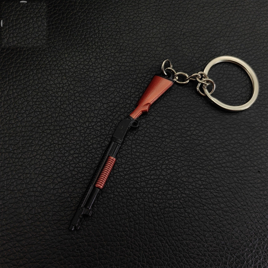 Tiny S1897 Shotgun Model Metal Keychain