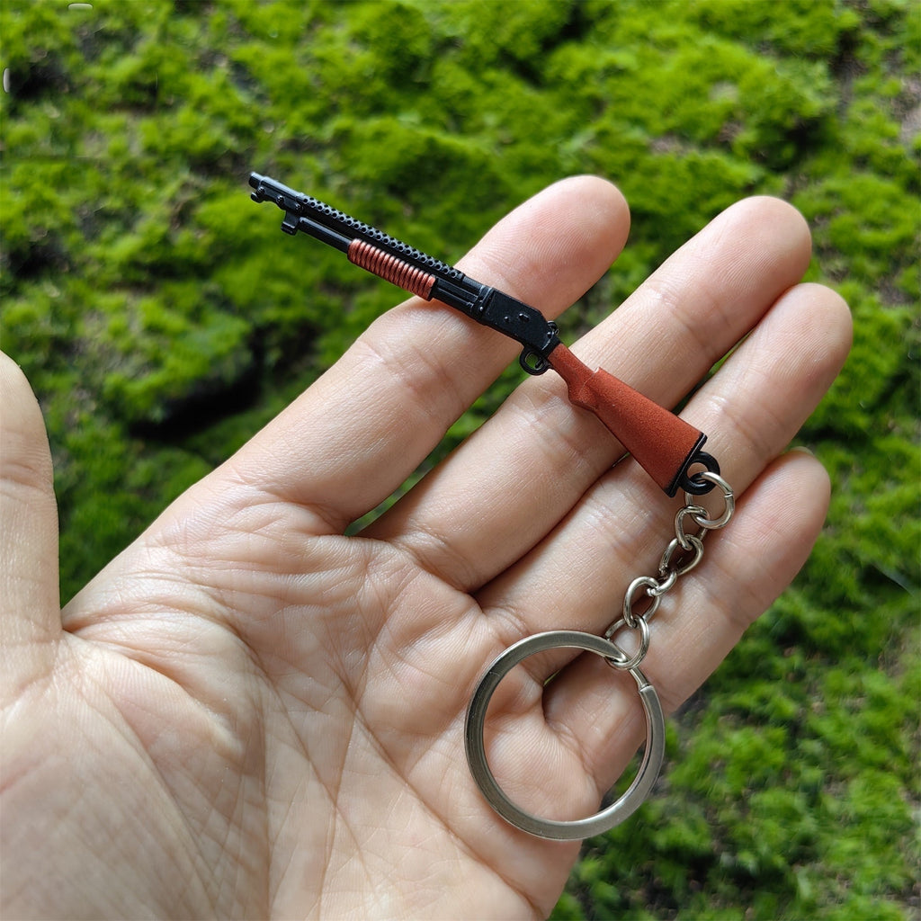 Tiny S1897 Shotgun Model Metal Keychain