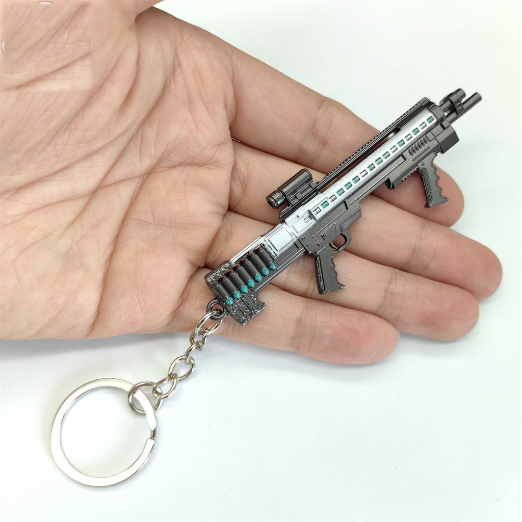 Game Gun SG-8S Shotgun Model Metal Keychain
