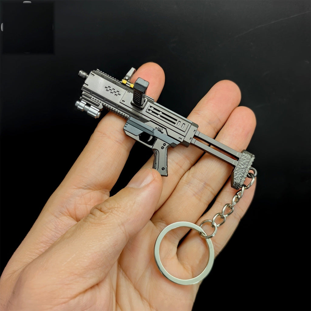 Tiny SMG-37 Defender Submachine Gun Model Metal Keychain