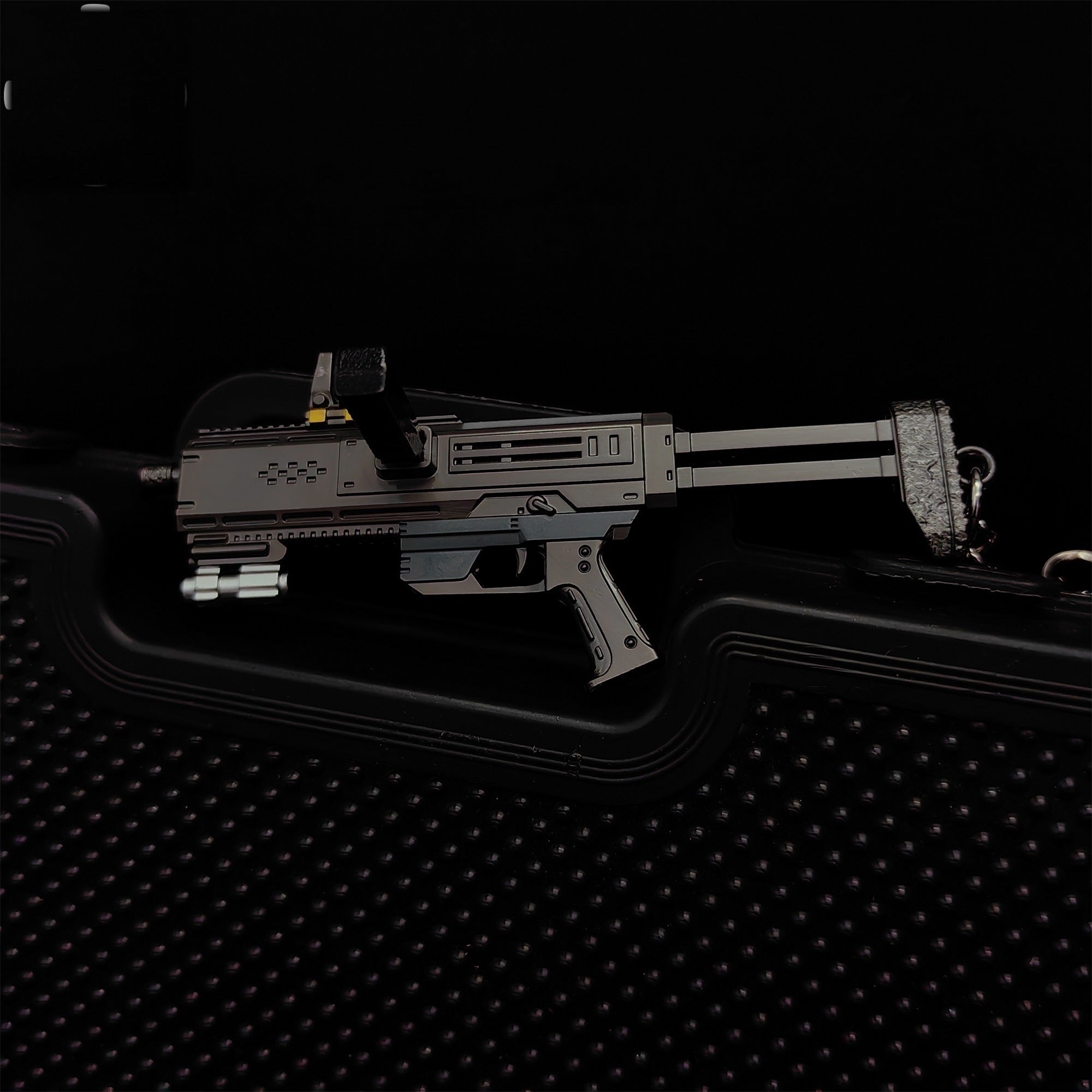 Tiny SMG-37 Defender Submachine Gun Model Metal Keychain