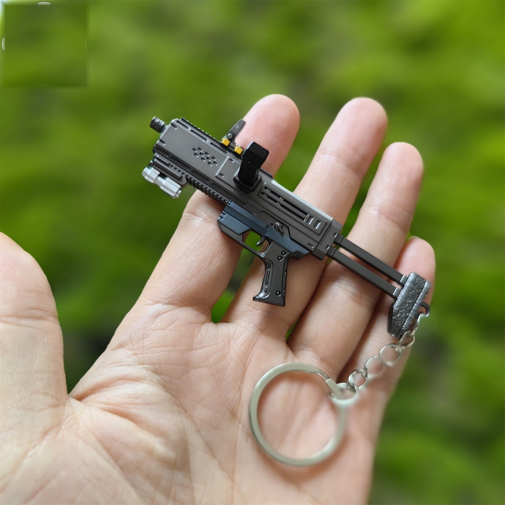 Tiny SMG-37 Defender Submachine Gun Model Metal Keychain