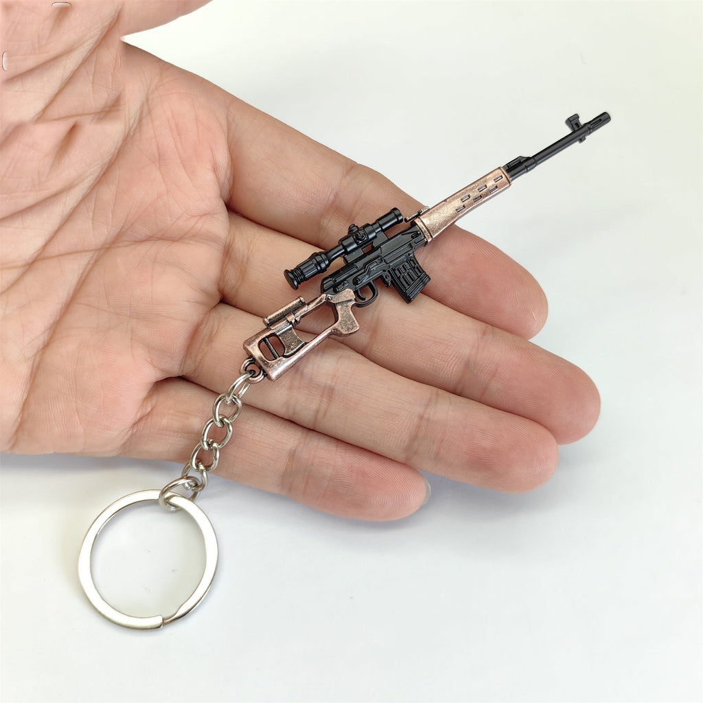 Tiny SVD Sniper Rifle Gun Model Metal Keychain