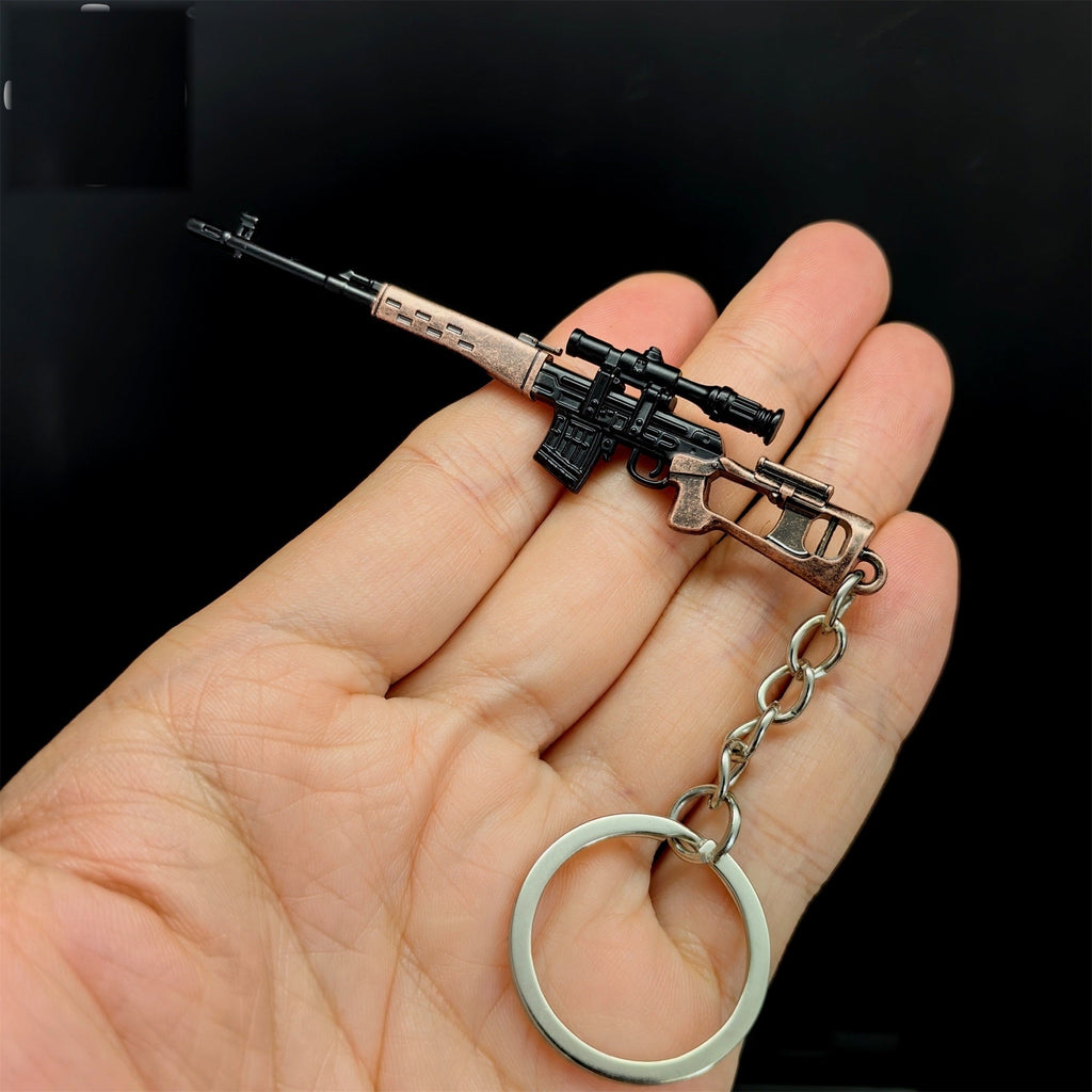 Tiny SVD Sniper Rifle Gun Model Metal Keychain