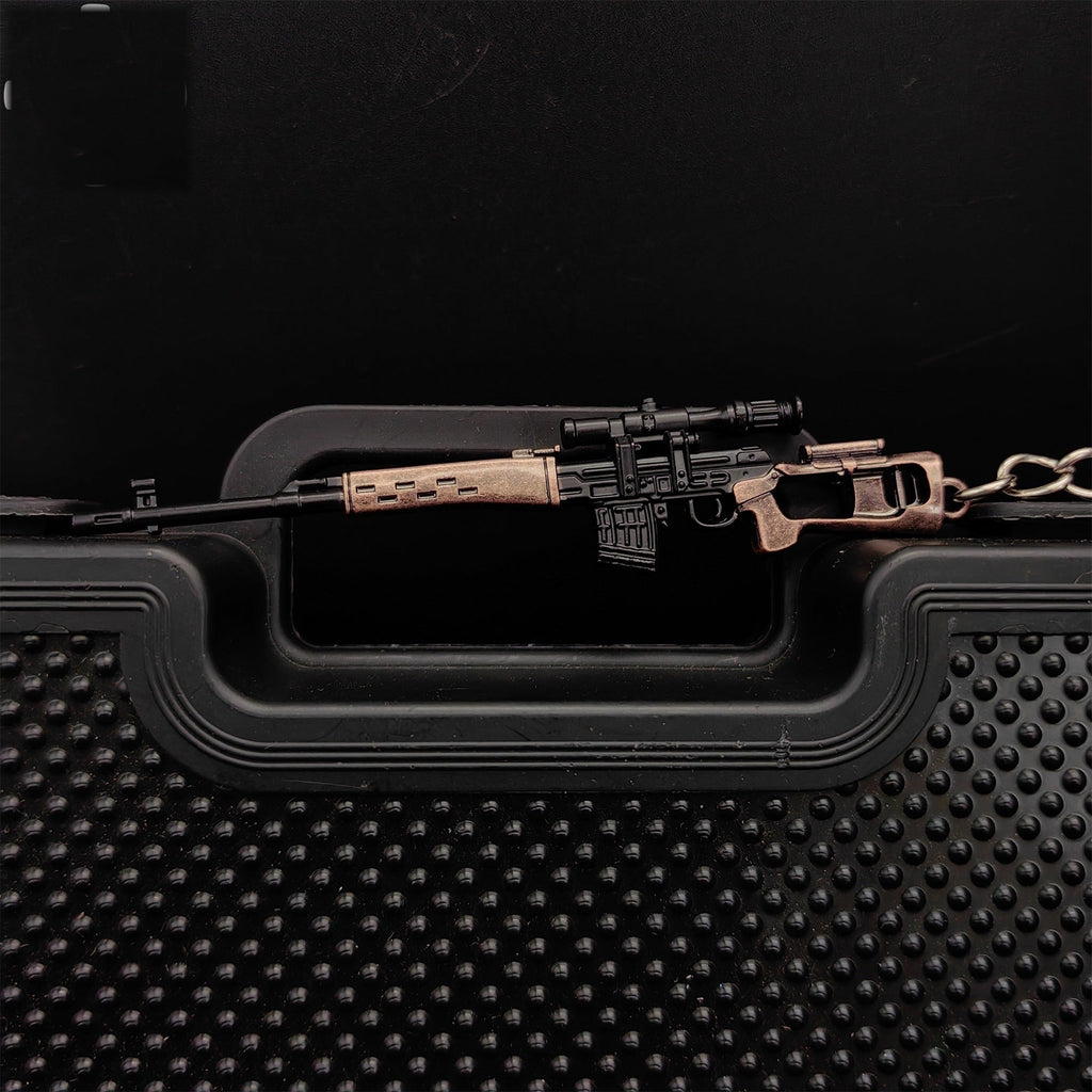 Tiny SVD Sniper Rifle Gun Model Metal Keychain