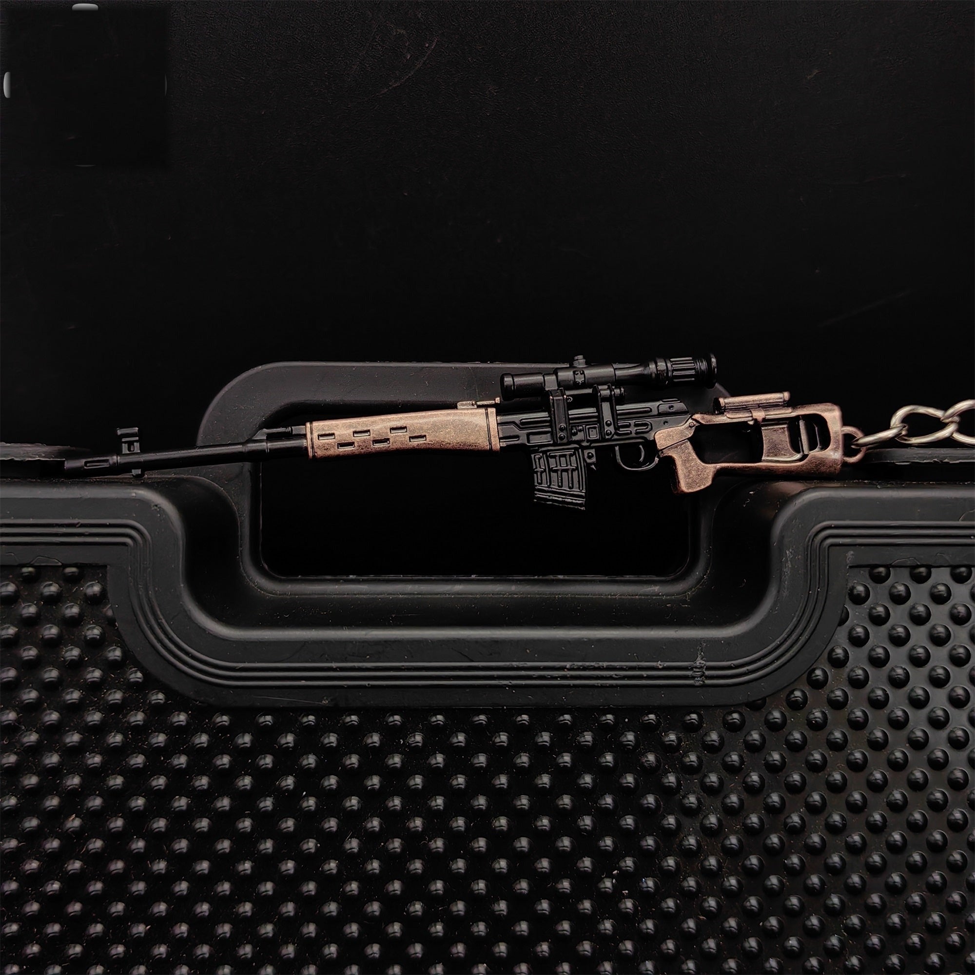 Tiny SVD Sniper Rifle Gun Model Metal Keychain