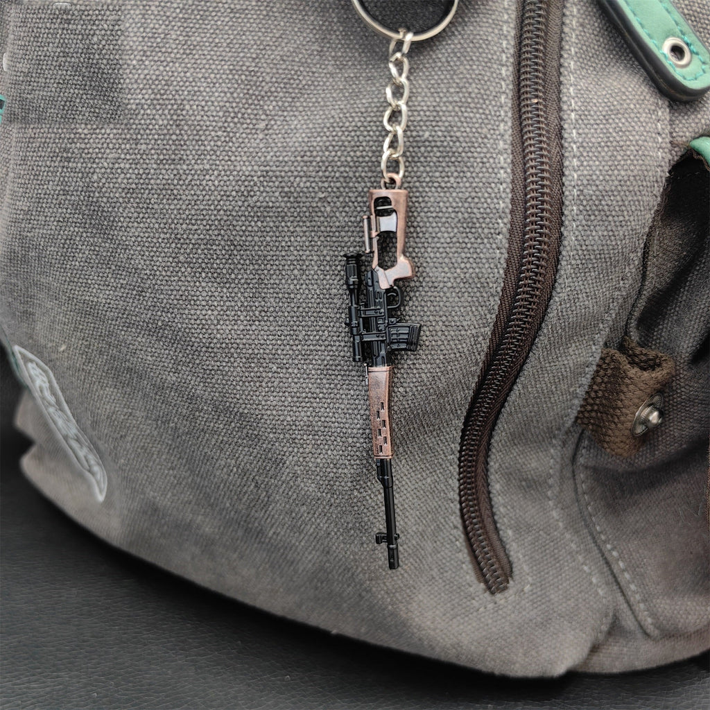 Tiny SVD Sniper Rifle Gun Model Metal Keychain