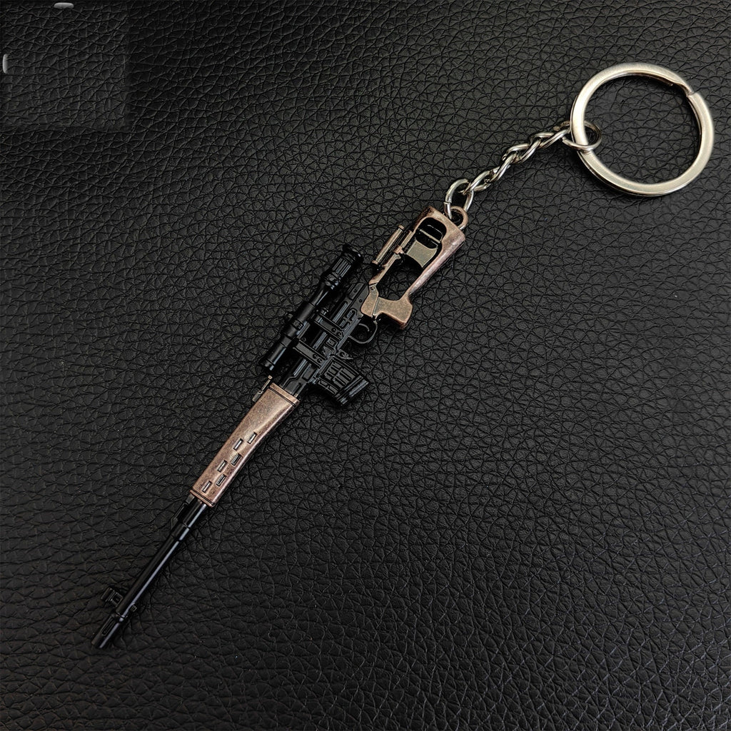 Tiny SVD Sniper Rifle Gun Model Metal Keychain
