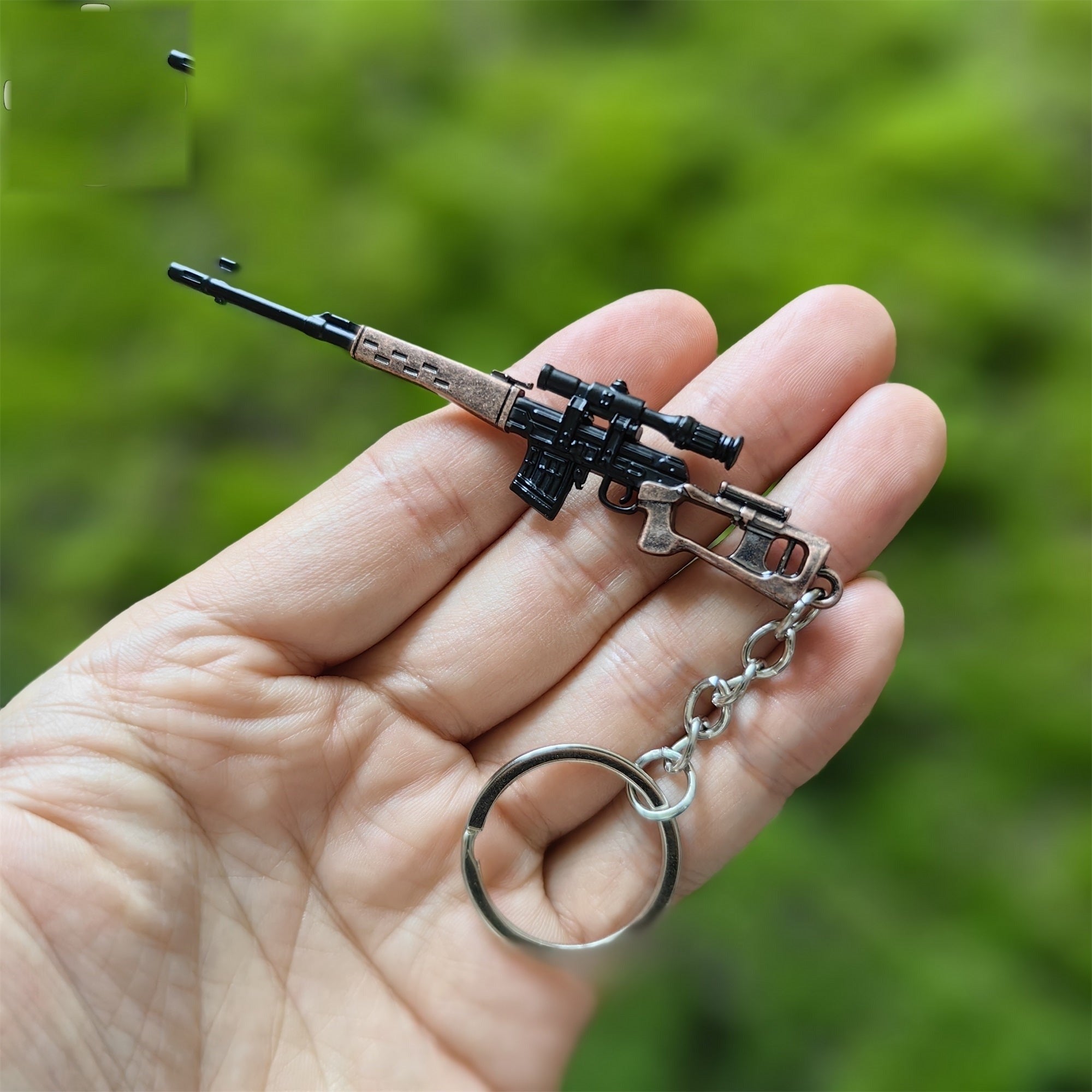 Tiny SVD Sniper Rifle Gun Model Metal Keychain