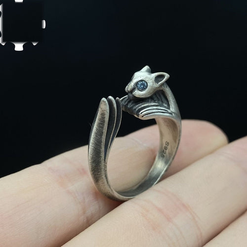 Bague Chat d'Argent en Argent 925 – Cadeau Gamer (Elden Ring)