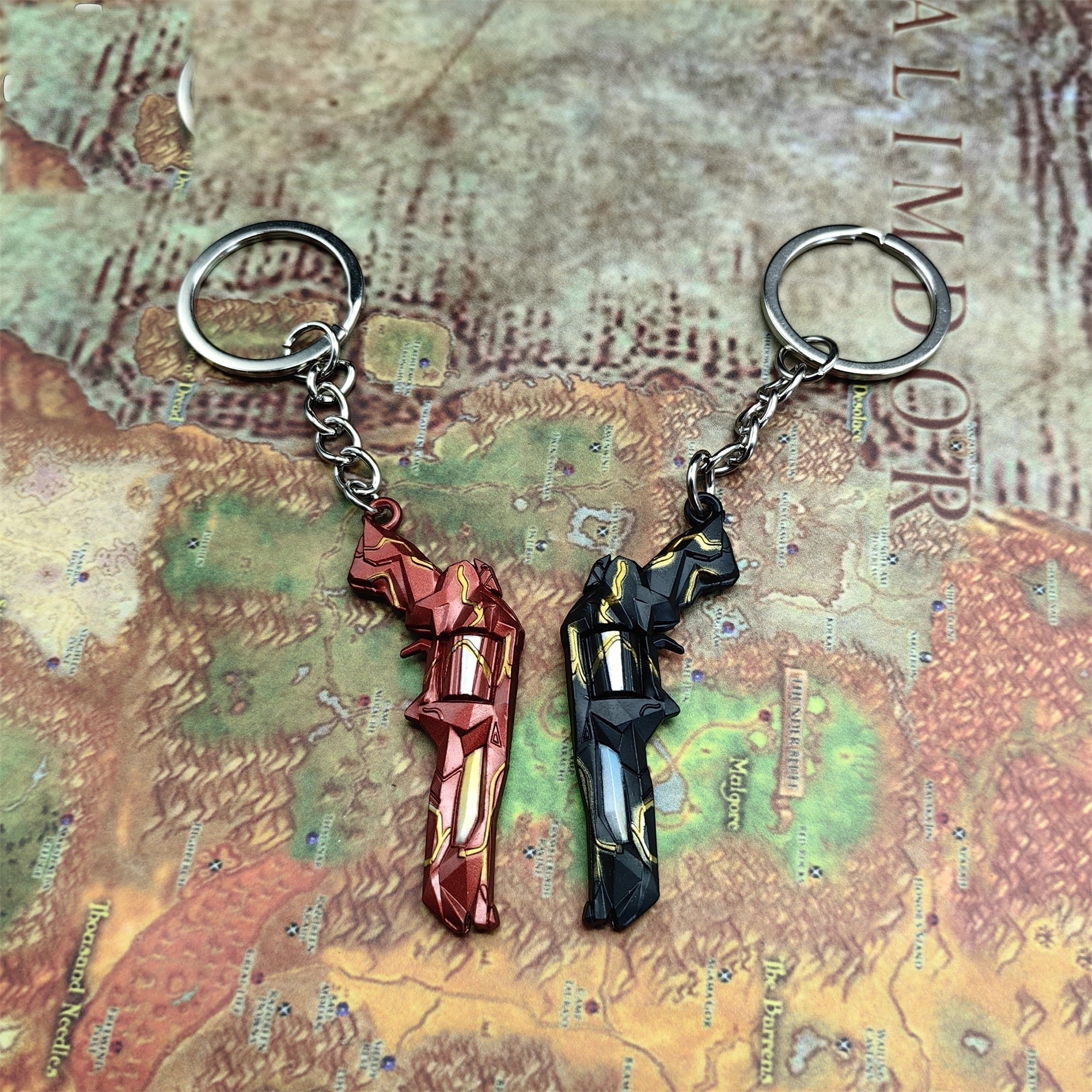 Metal Singularity Sheriff Gun Tiny KeyChain Pendant