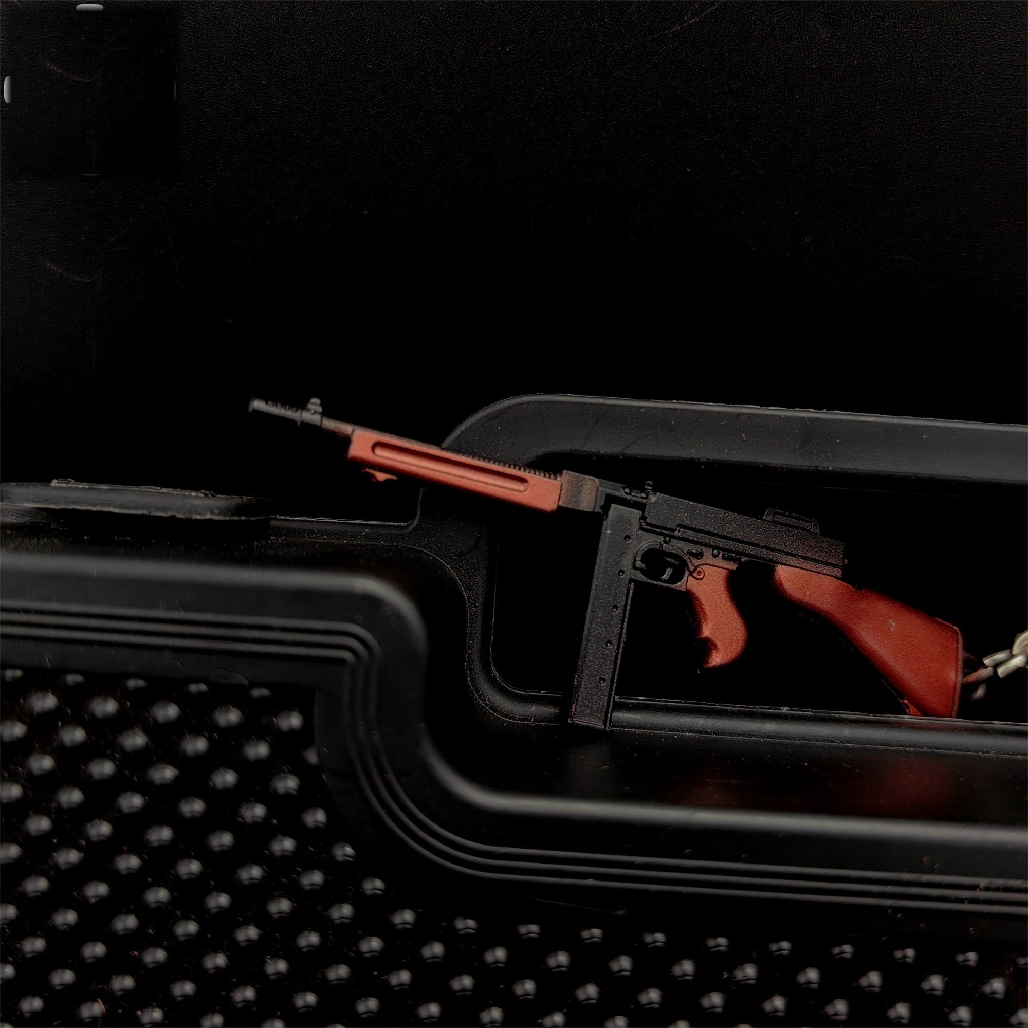 Tiny Thompson Submachine Gun Model Metal Keychain