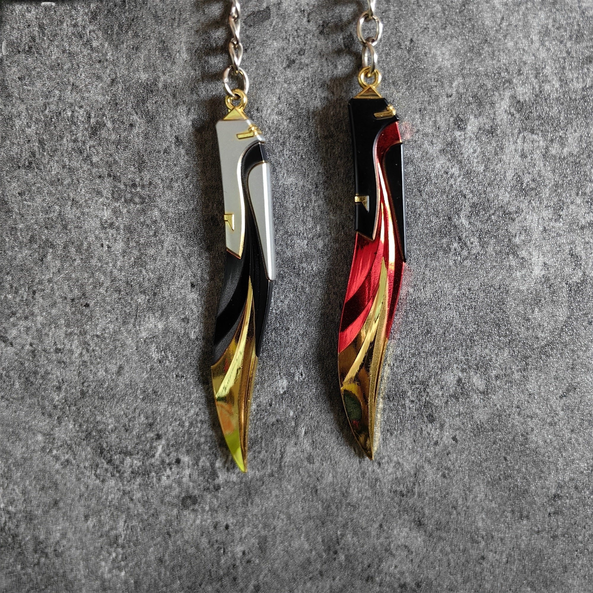 Mini Tilde Knife Tiny Keychain Metal Pendant 2 In 1 Pack
