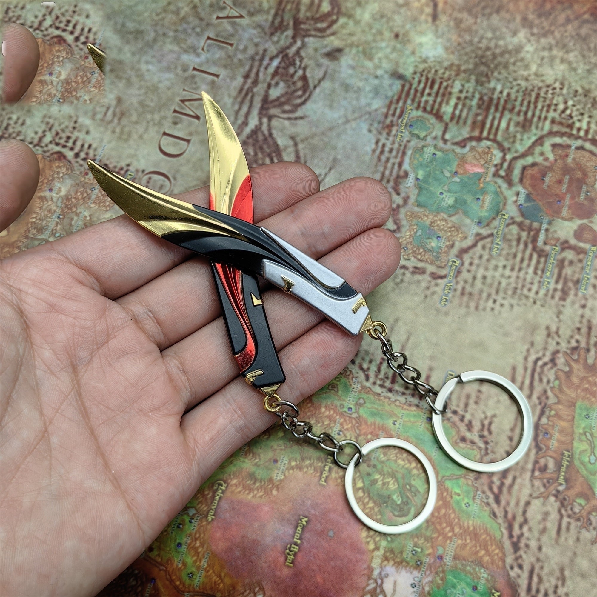Mini Tilde Knife Tiny Keychain Metal Pendant 2 In 1 Pack