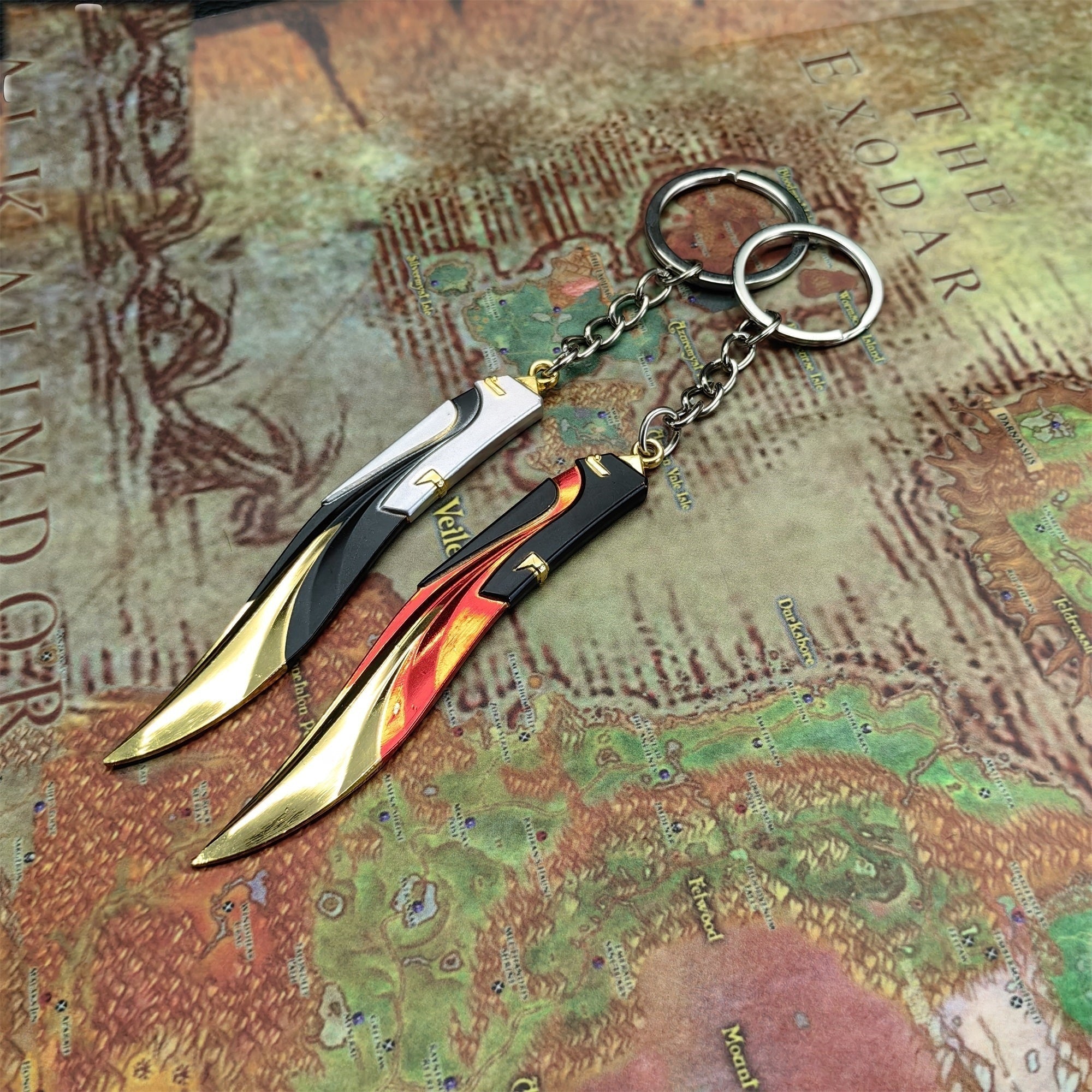 Mini Tilde Knife Tiny Keychain Metal Pendant 2 In 1 Pack