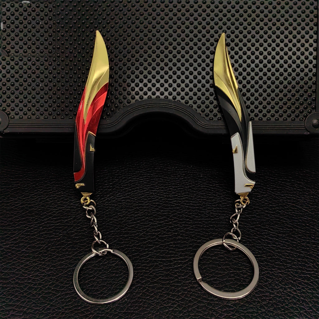 Mini Tilde Knife Tiny Keychain Metal Pendant 2 In 1 Pack